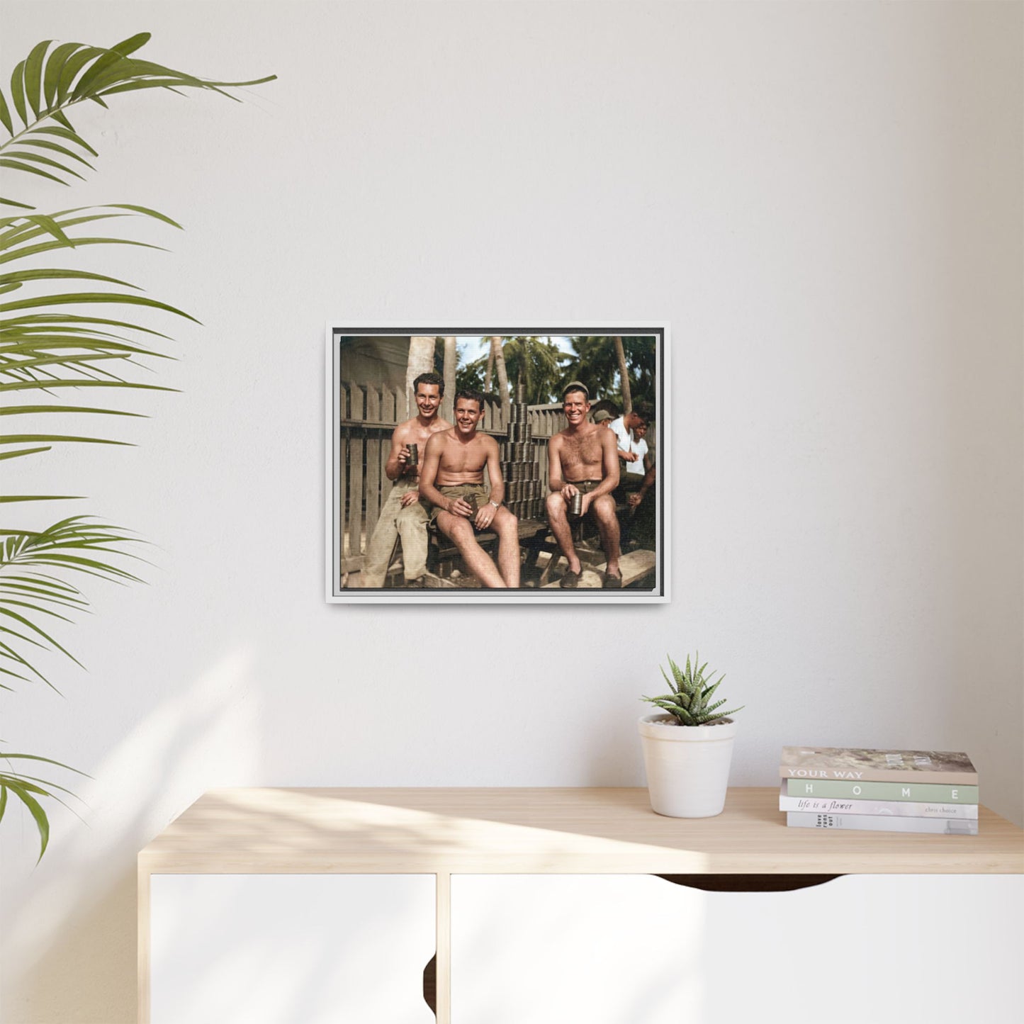 hommes 003 | Framed Vintage Photo - Matte Canvas