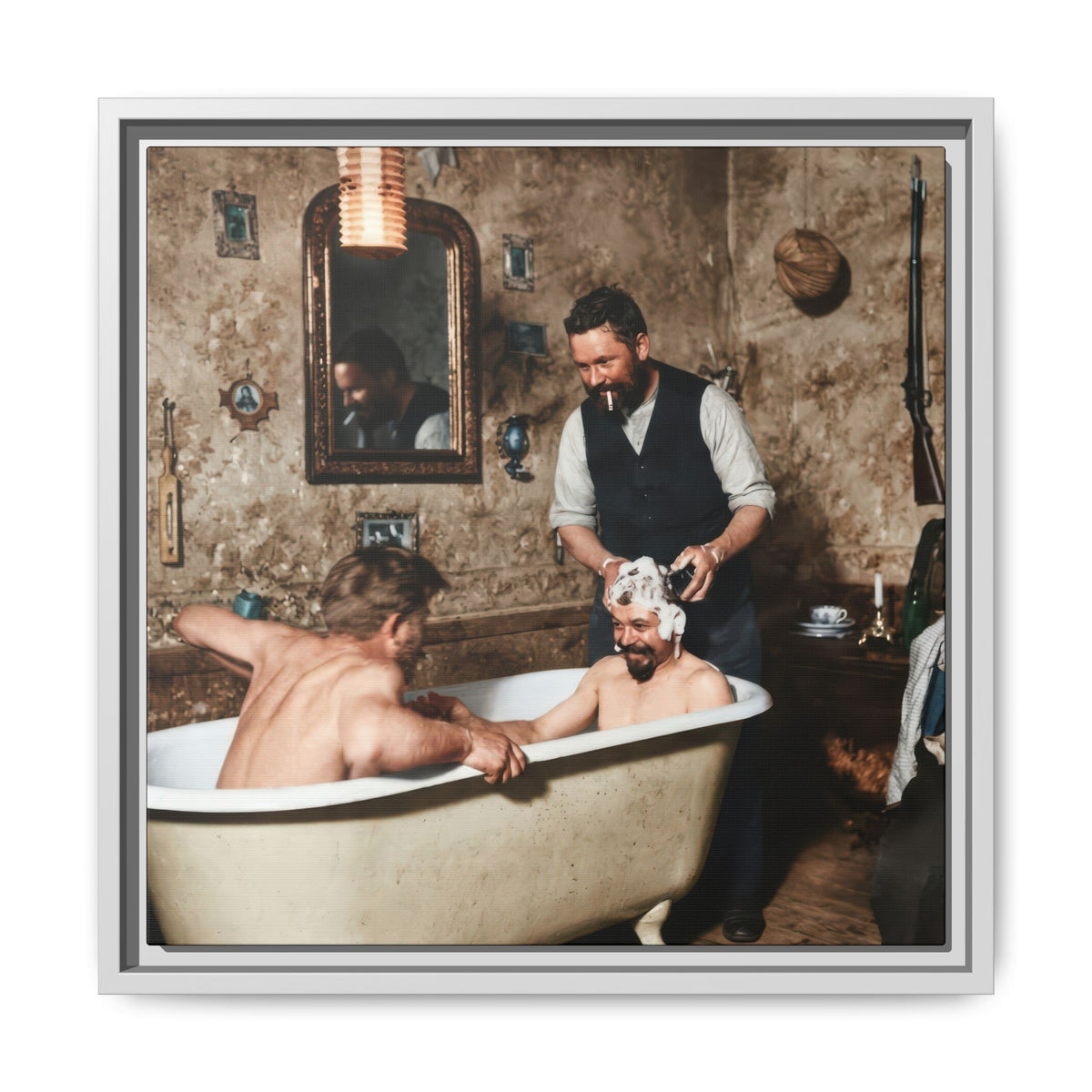 hommes 031 | Framed Vintage Photo - Matte Canvas2