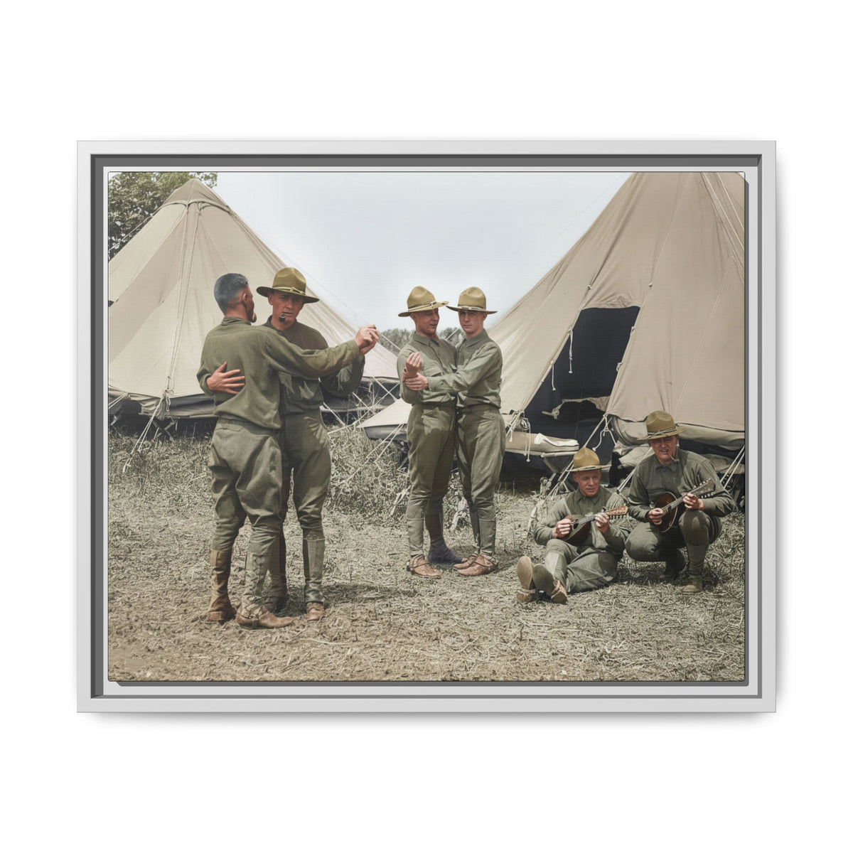 hommes 006 | Framed Vintage Photo - Matte Canvas