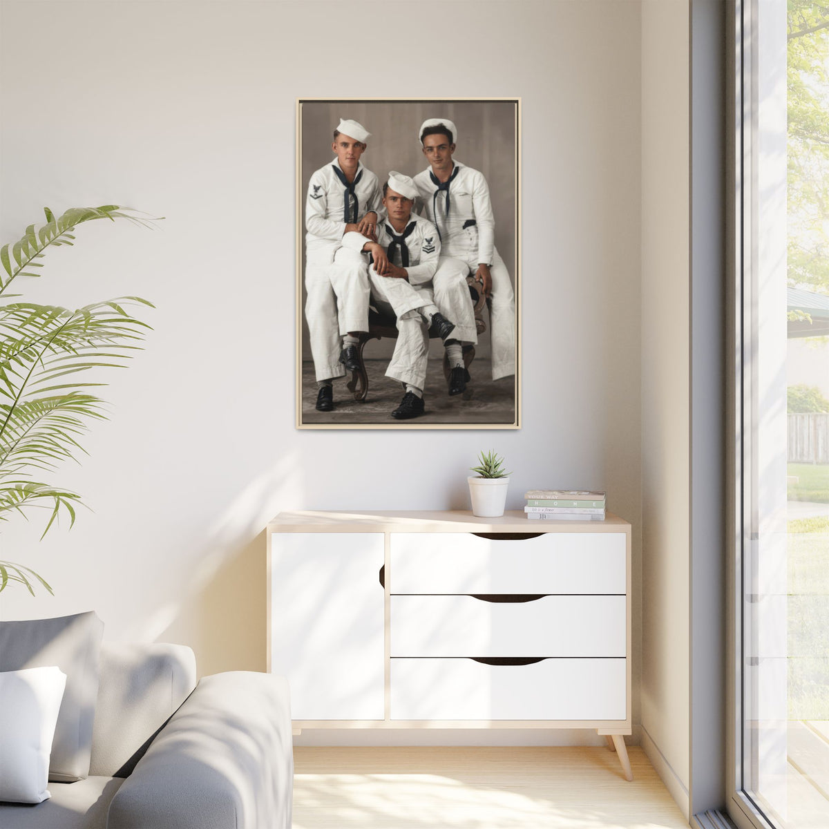 hommes 008 | Framed Vintage Photo - Matte Canvas