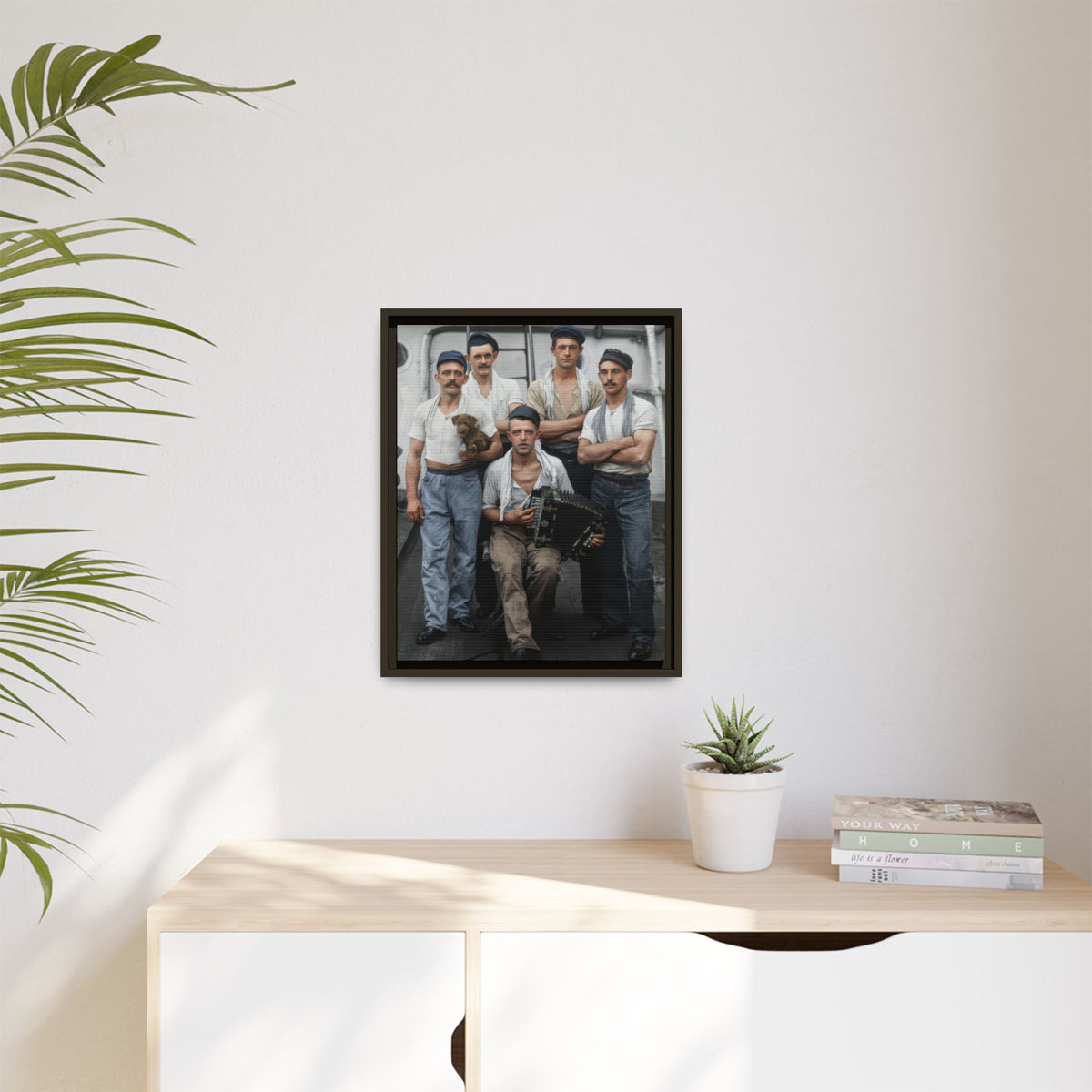 hommes 002 | Framed Vintage Photo - Matte Canvas