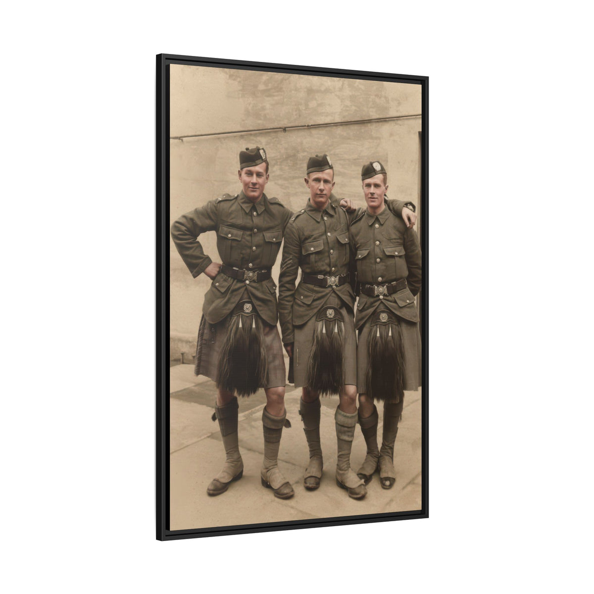 hommes 014 | Framed Vintage Photo - Matte Canvas