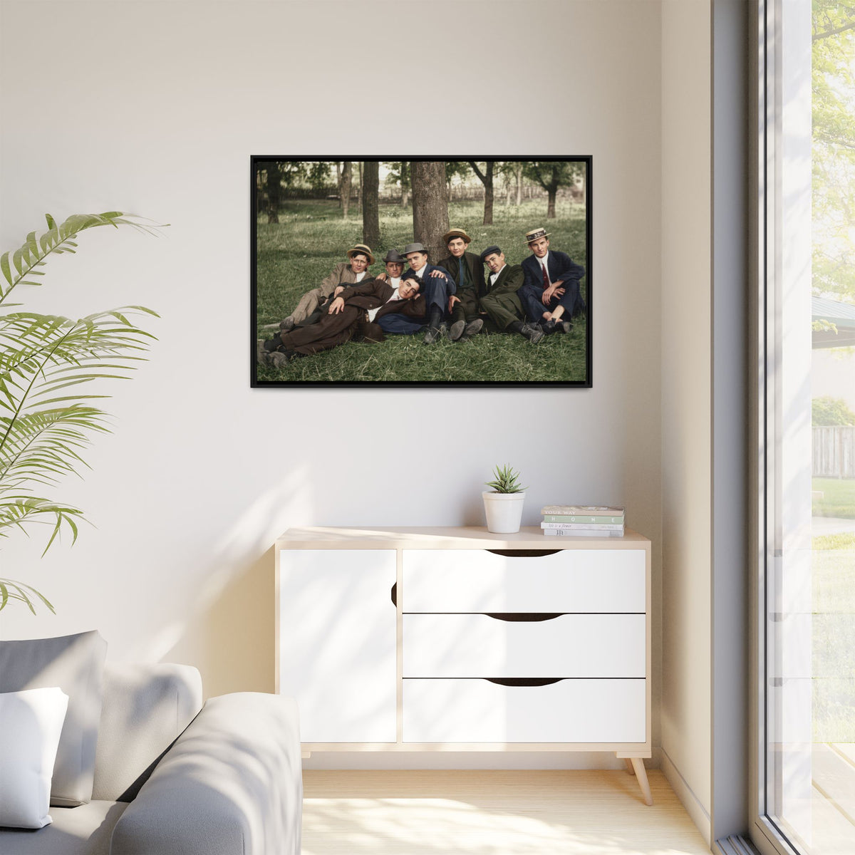 hommes 005 | Framed Vintage Photo - Matte Canvas