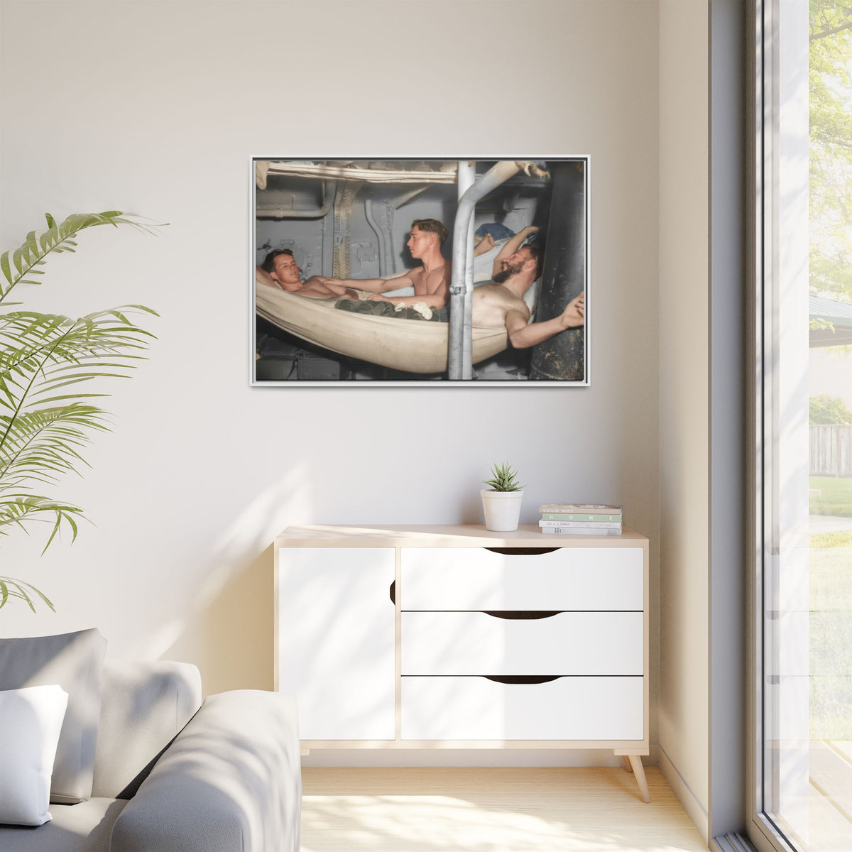 hommes 004 | Framed Vintage Photo - Matte Canvas