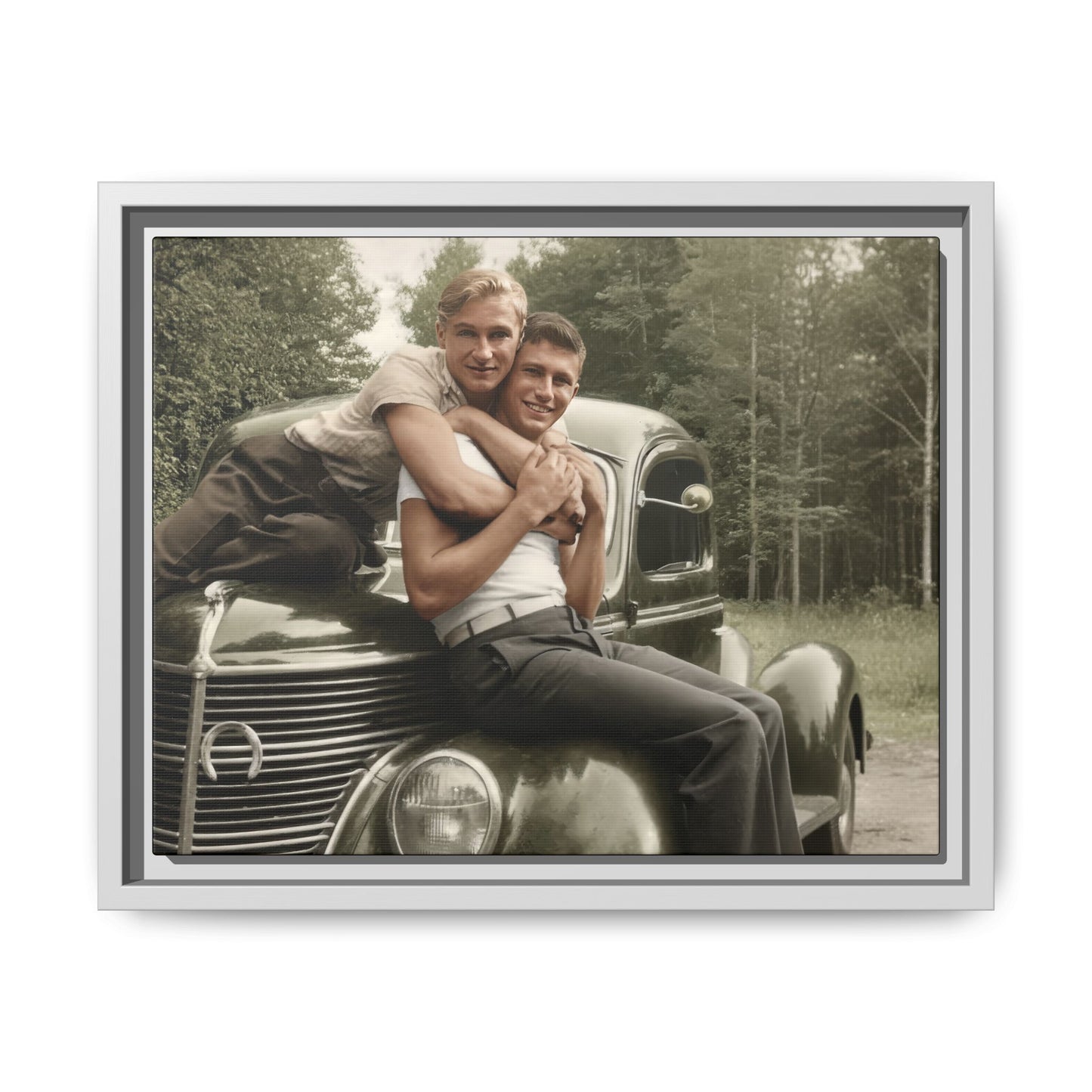 paire 045 | Framed Vintage Photo - Matte Canvas
