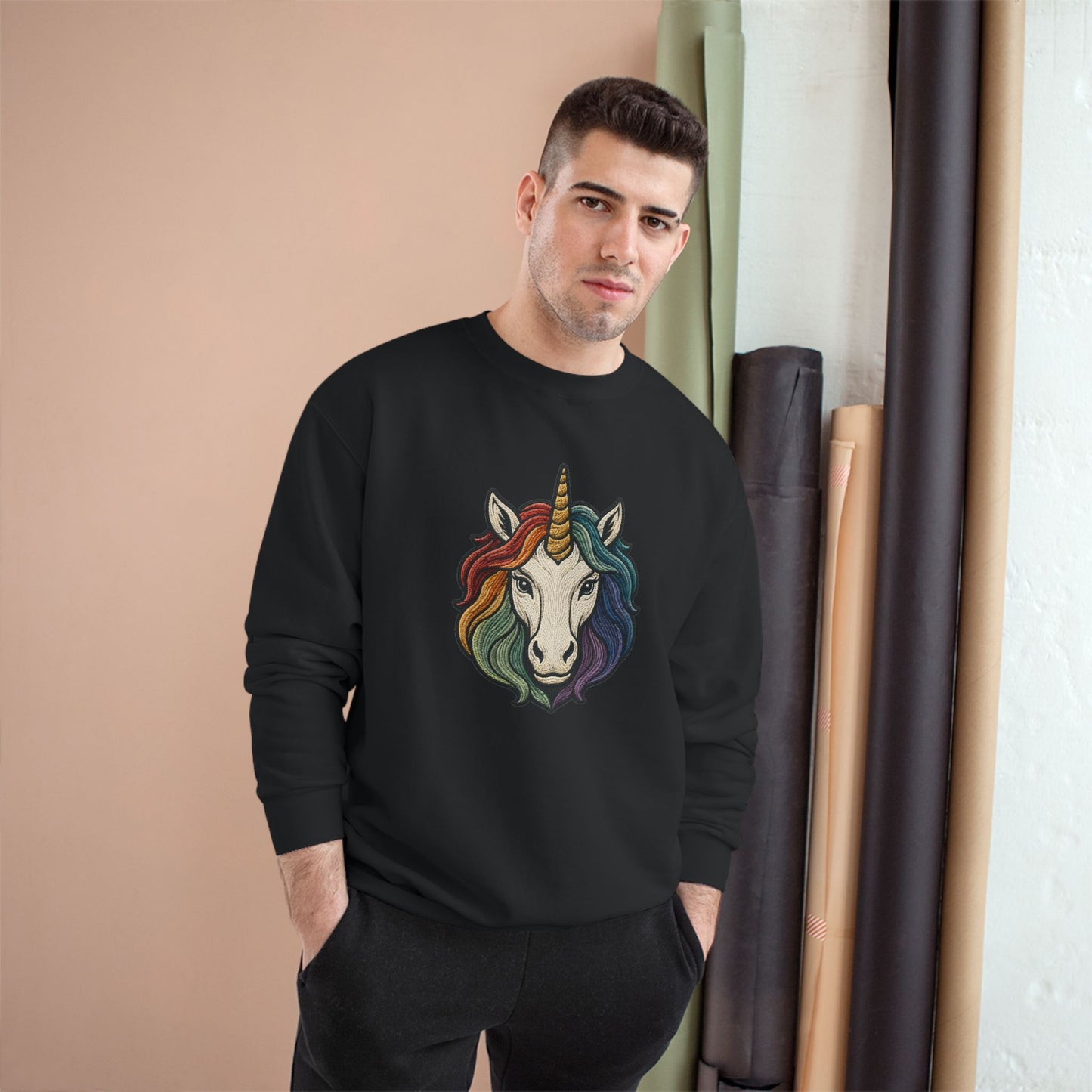 Champion | Rainbow Riders Muted Pride Unicorn Crewneck Sweatshirt