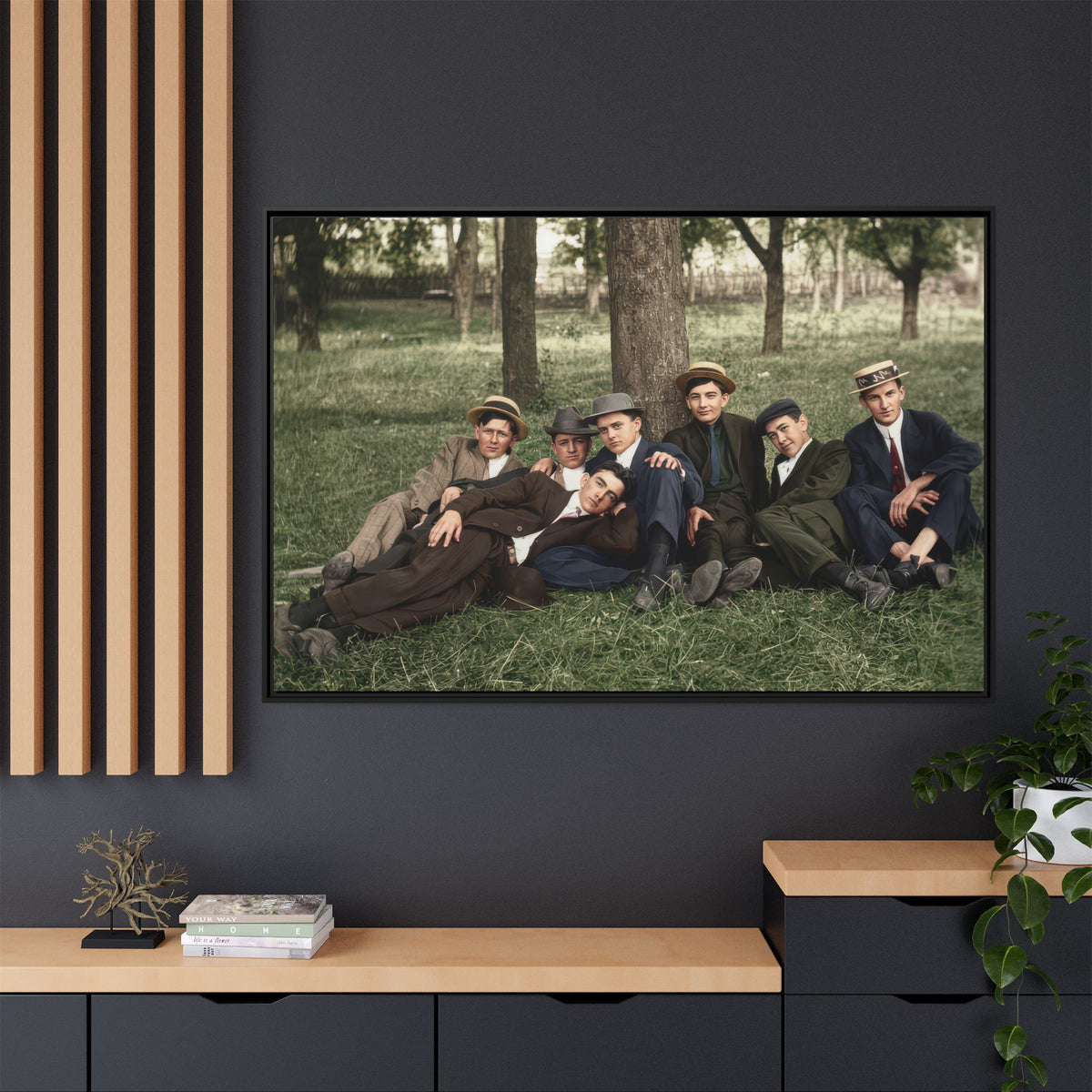 hommes 005 | Framed Vintage Photo - Matte Canvas