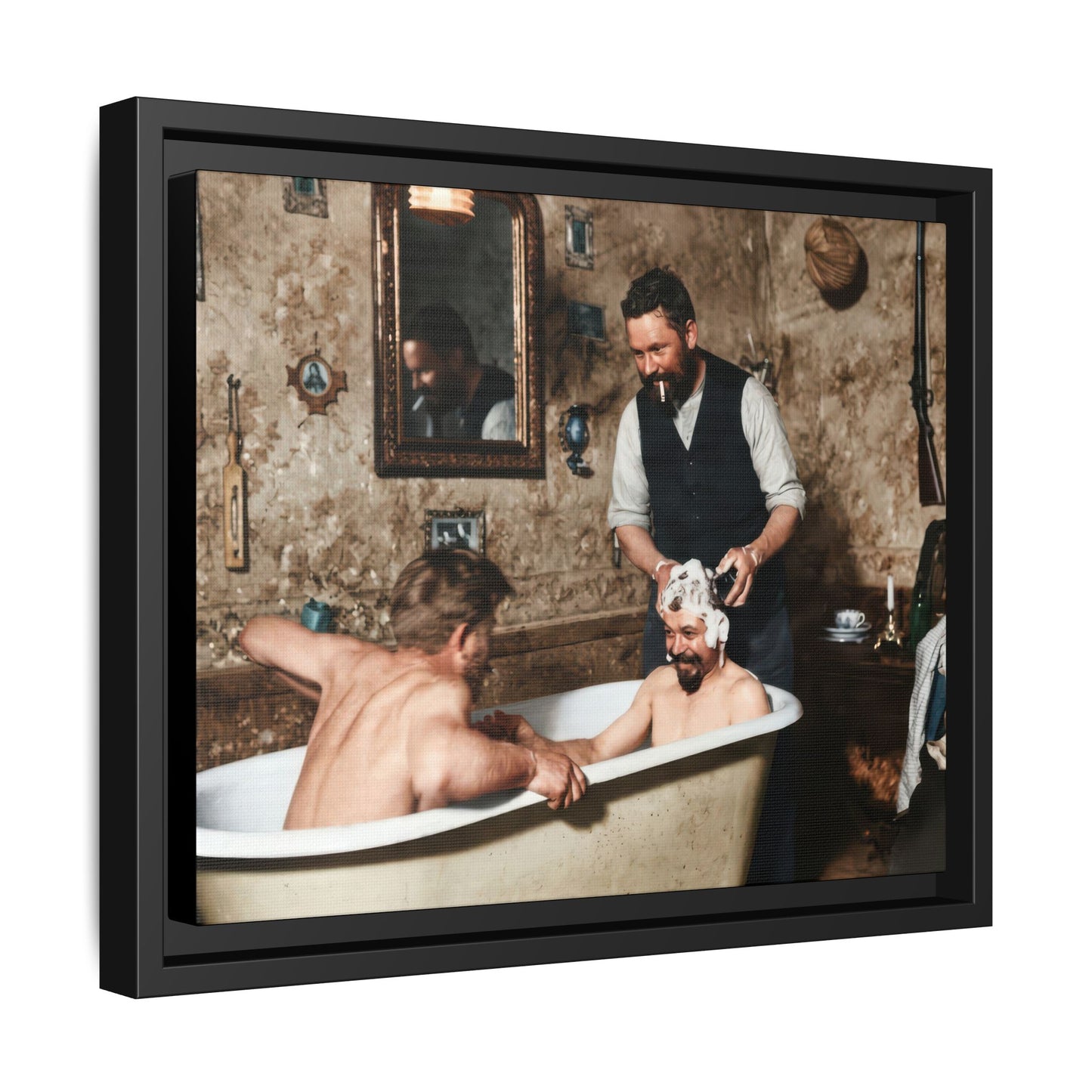hommes 031 | Framed Vintage Photo - Matte Canvas
