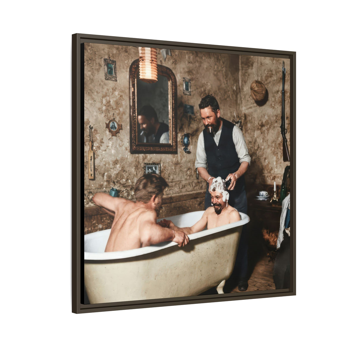 hommes 031 | Framed Vintage Photo - Matte Canvas2