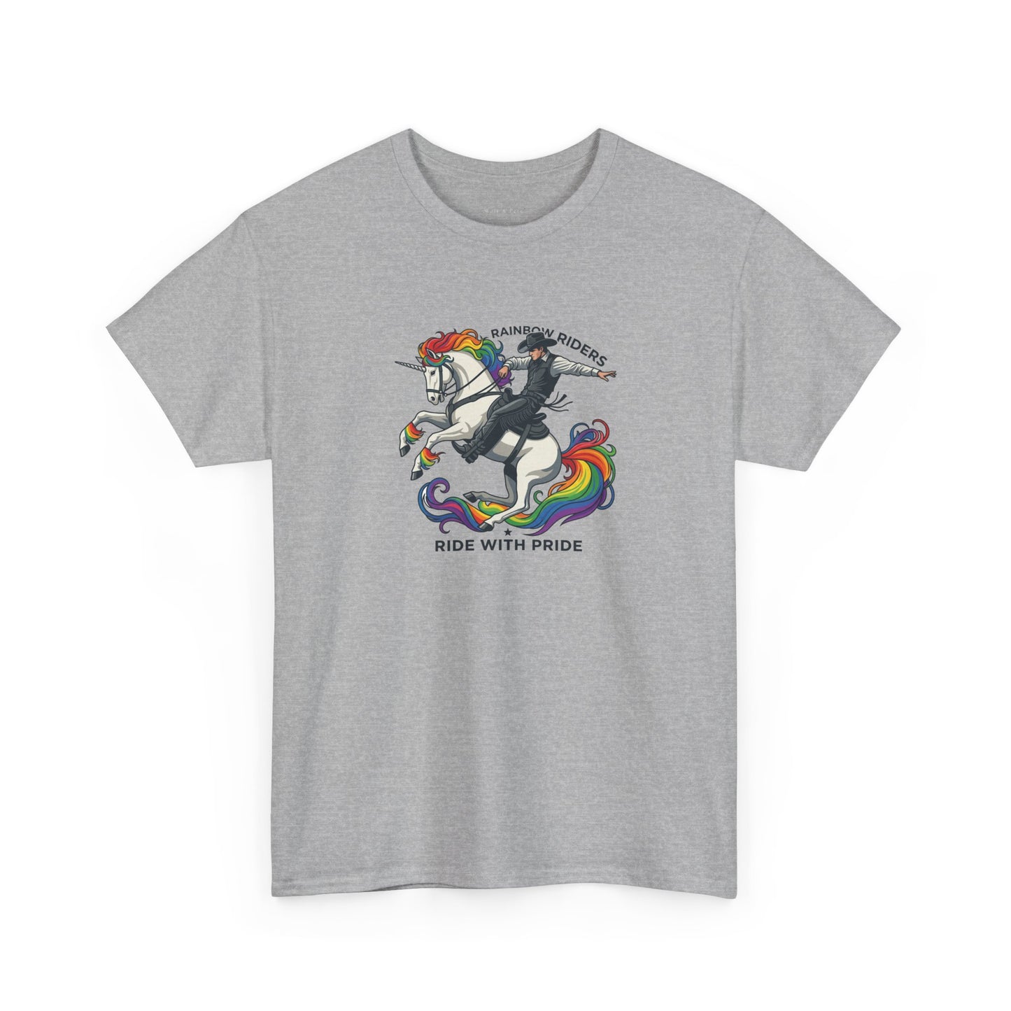Rainbow Riders Pride T-Shirt | Cowboy Unicorn LGBTQ Graphic Tee