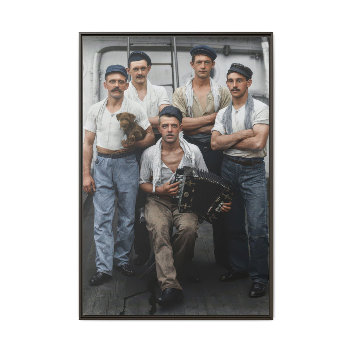 hommes 002 | Framed Vintage Photo - Matte Canvas