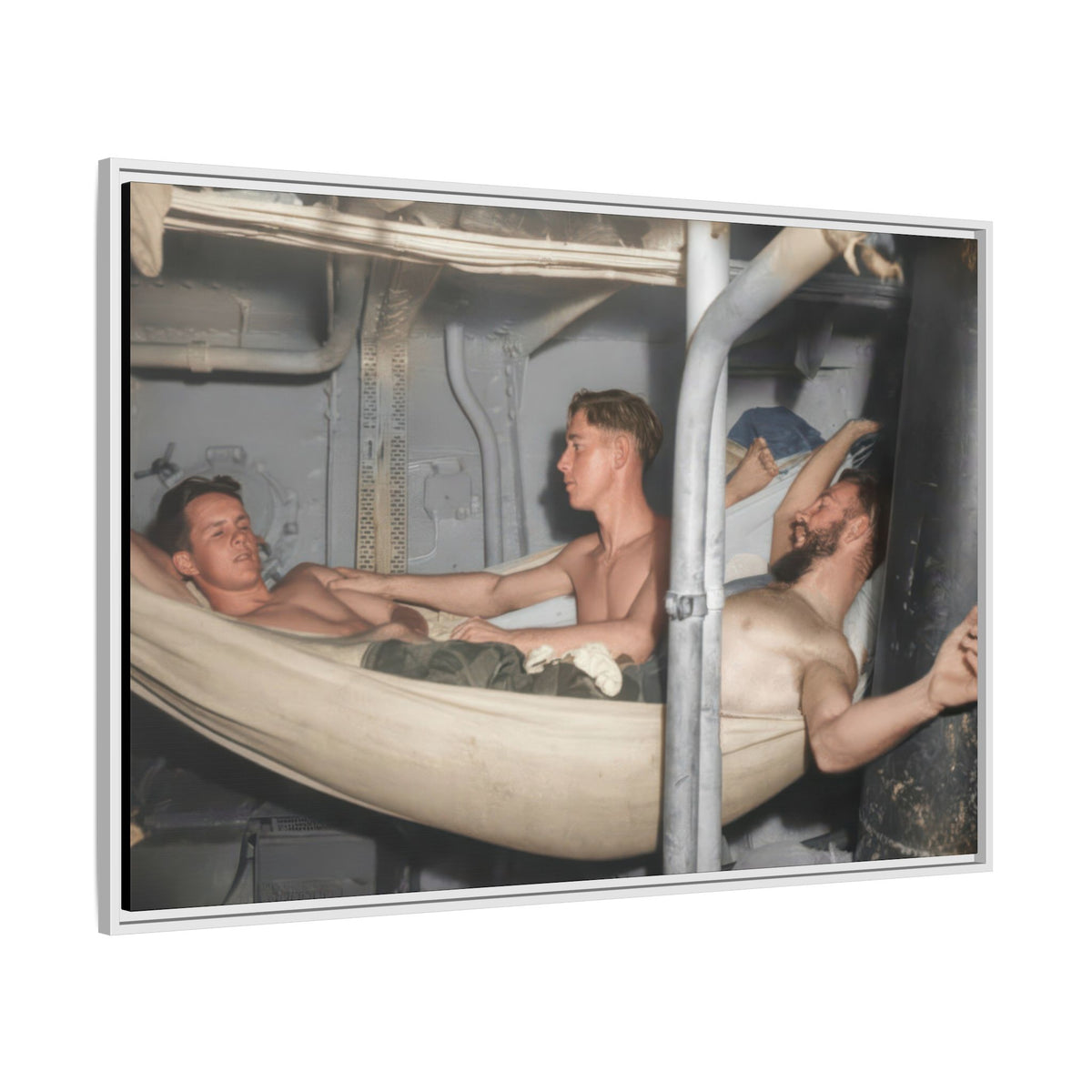 hommes 004 | Framed Vintage Photo - Matte Canvas