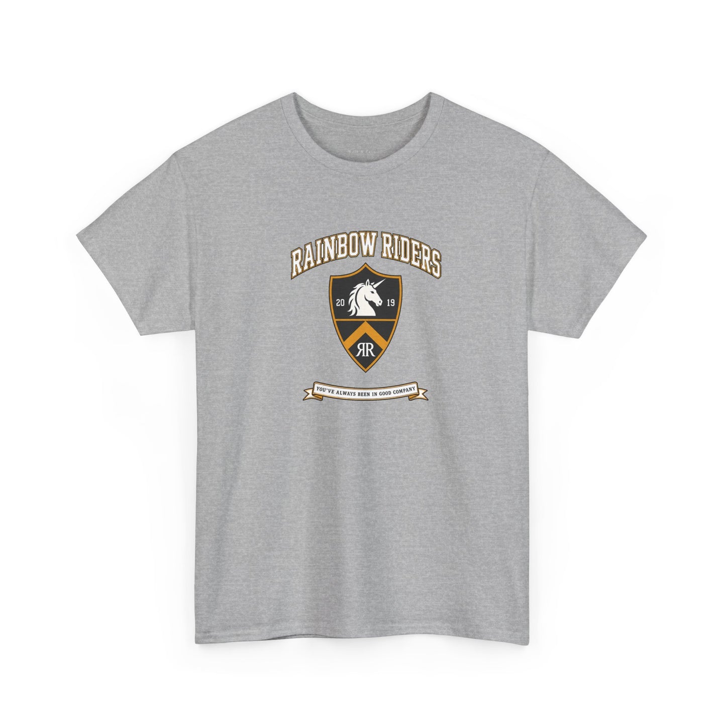 Rainbow Riders Heritage Crest T-Shirt | Est. 2019 LGBTQ+ Collegiate Tee