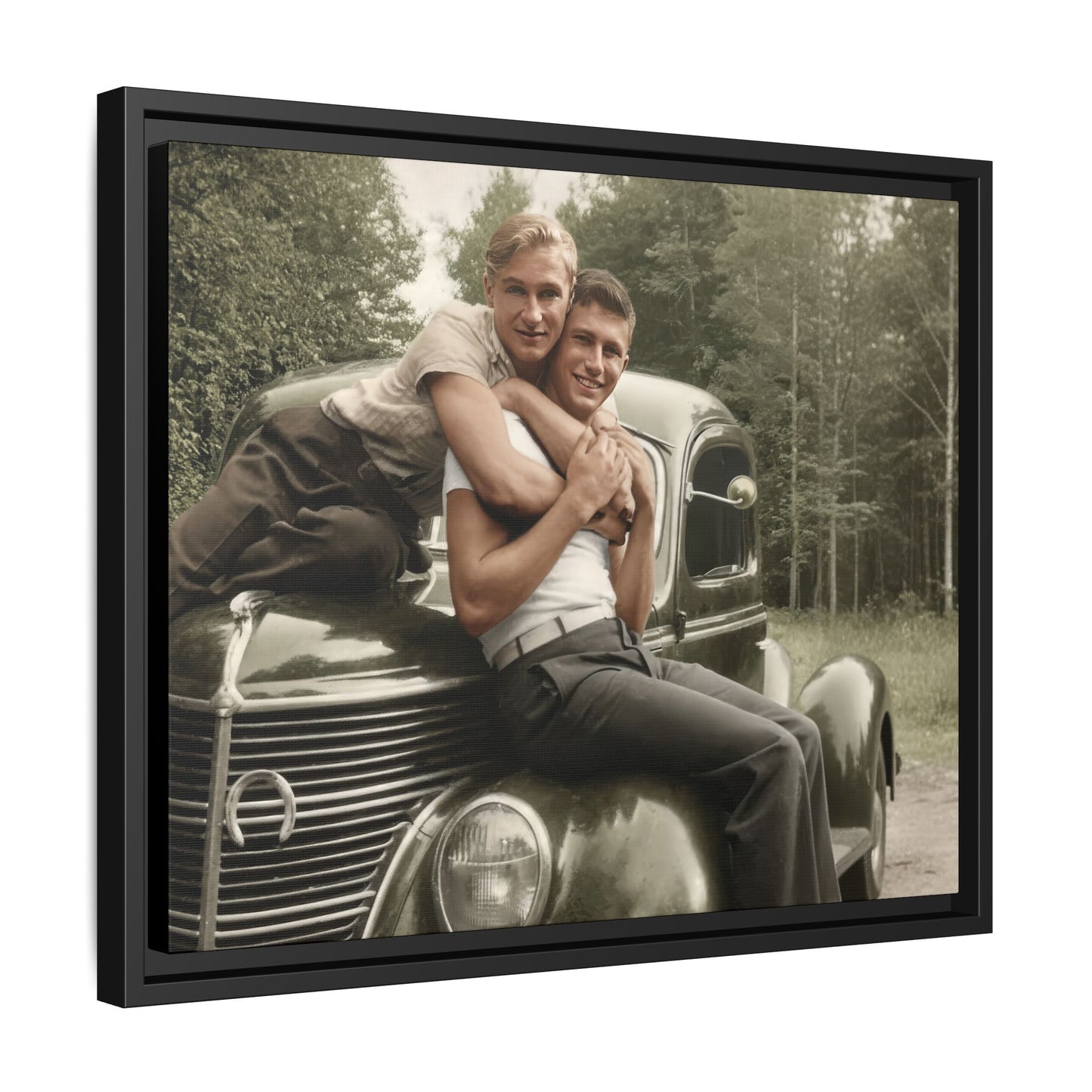 paire 045 | Framed Vintage Photo - Matte Canvas