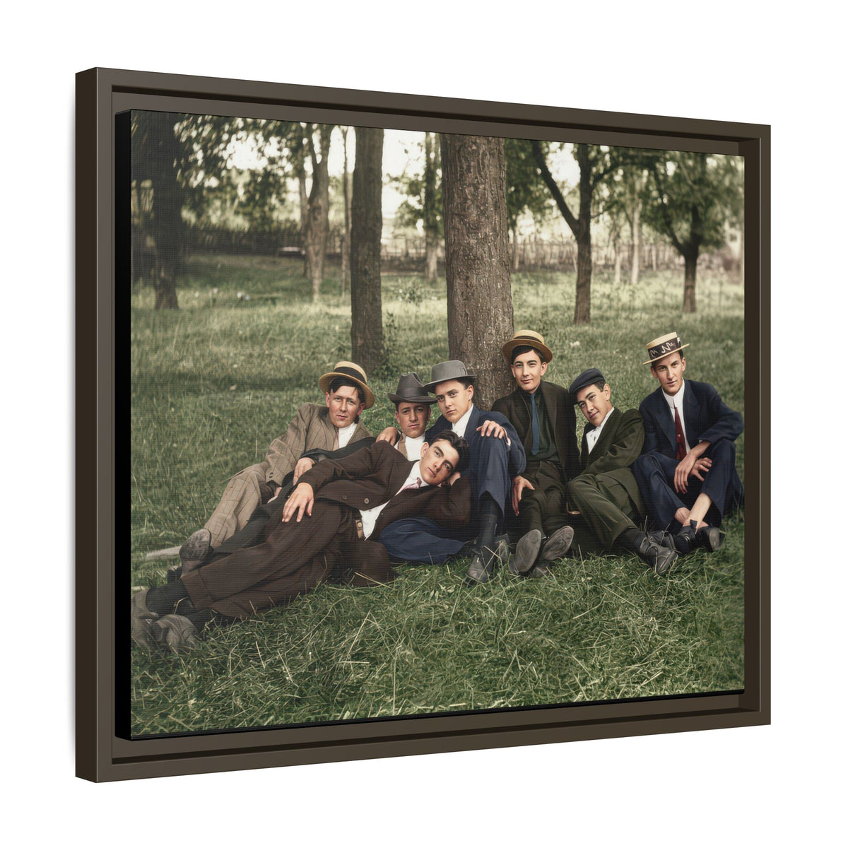 hommes 005 | Framed Vintage Photo - Matte Canvas