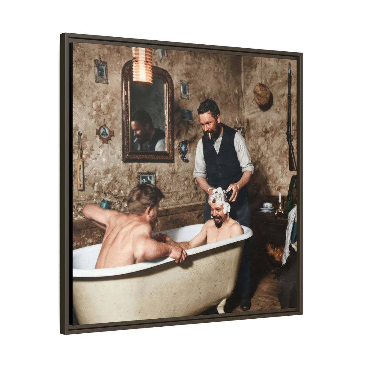 hommes 031 | Framed Vintage Photo - Matte Canvas2