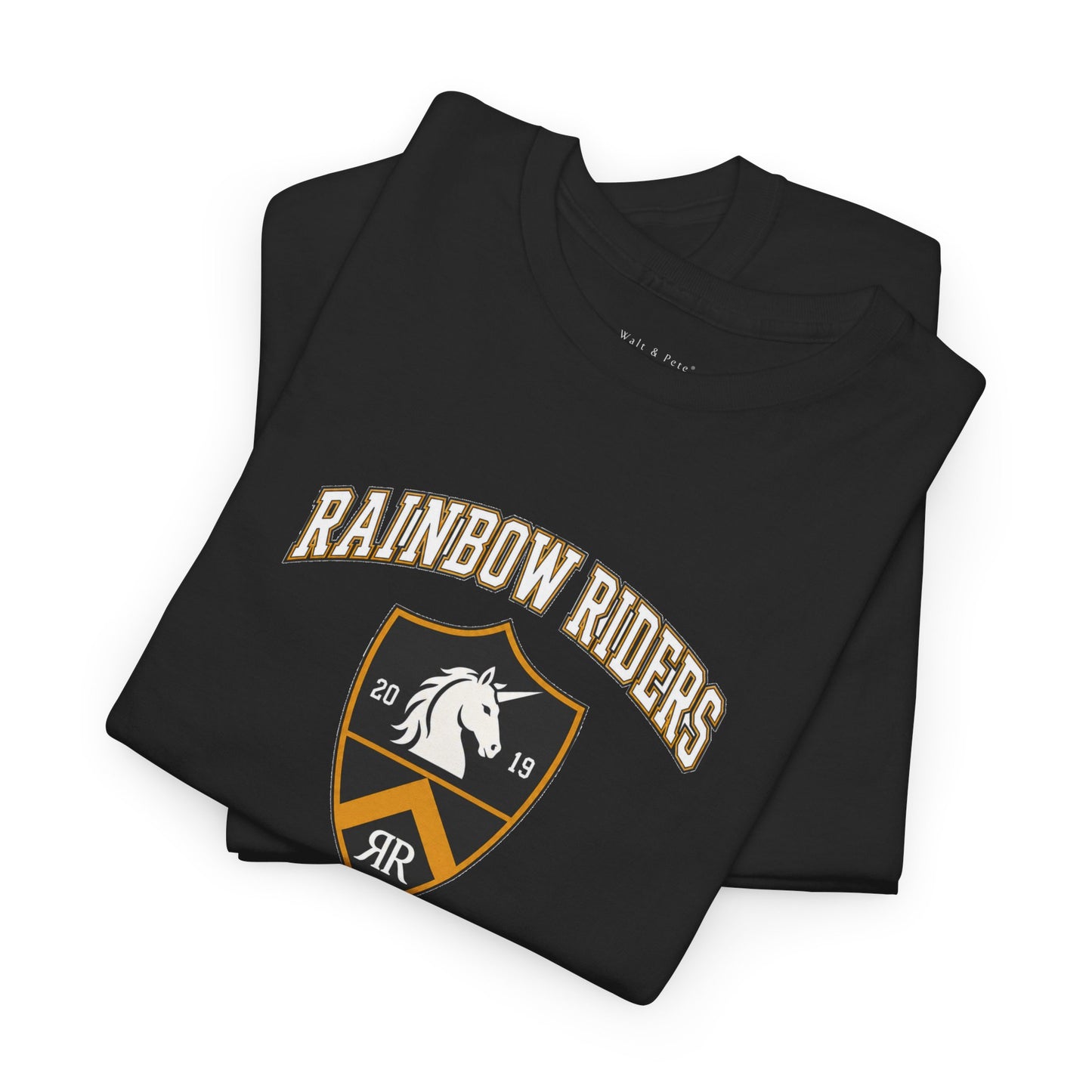 Rainbow Riders Heritage Crest T-Shirt | Est. 2019 LGBTQ+ Collegiate Tee