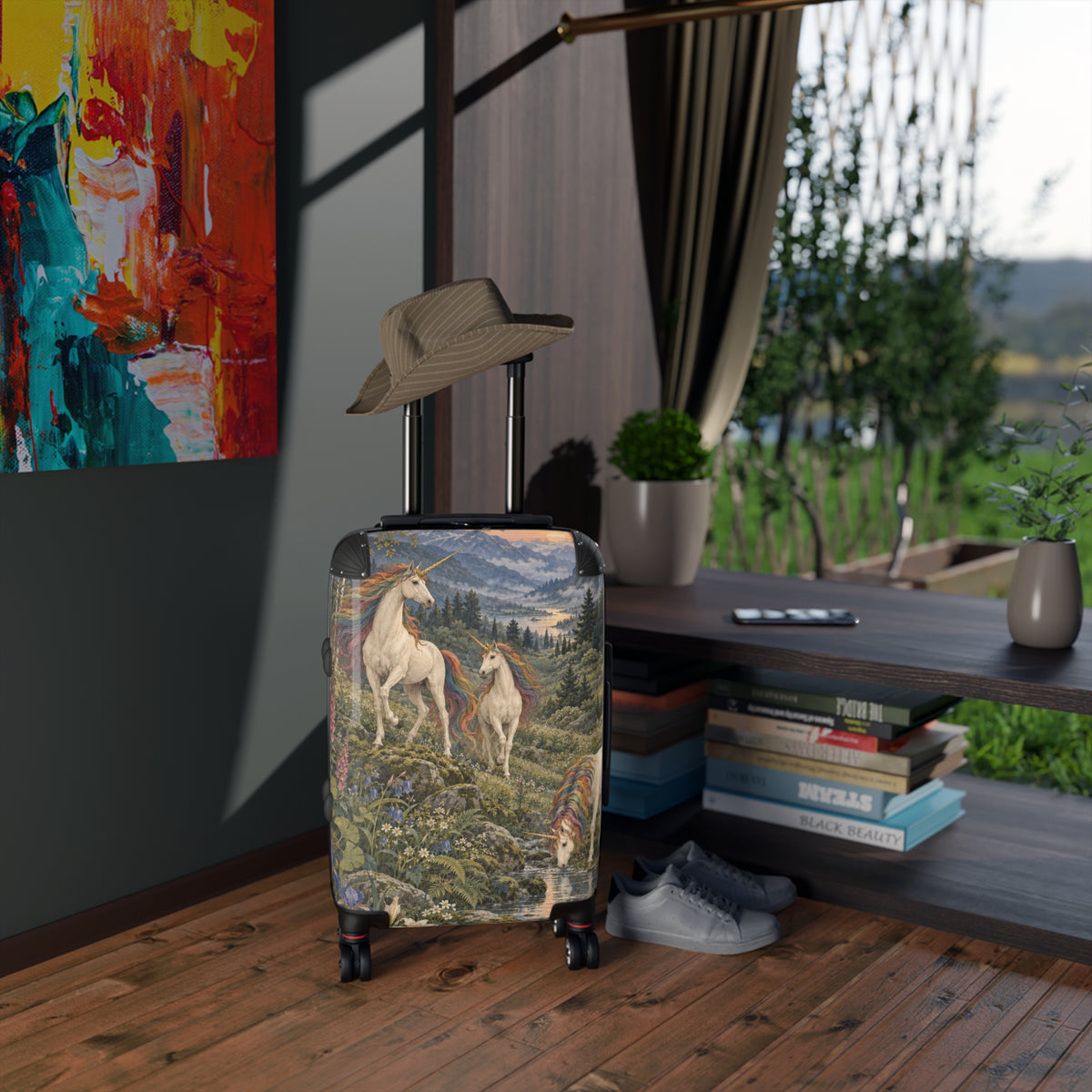 The Rainbow Vale | Three Unicorns Aesthetic Movement Carry-On Suitcase