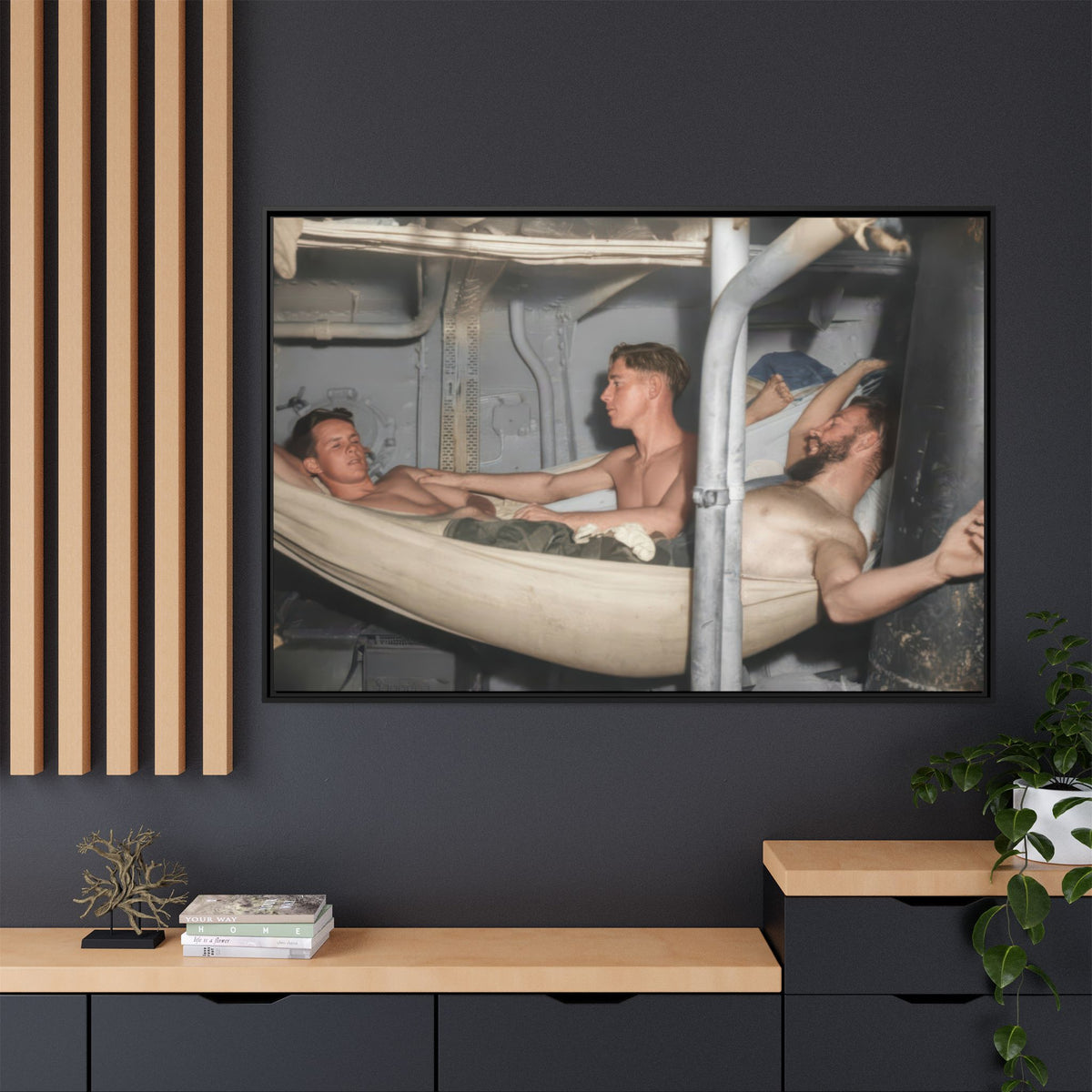 hommes 004 | Framed Vintage Photo - Matte Canvas