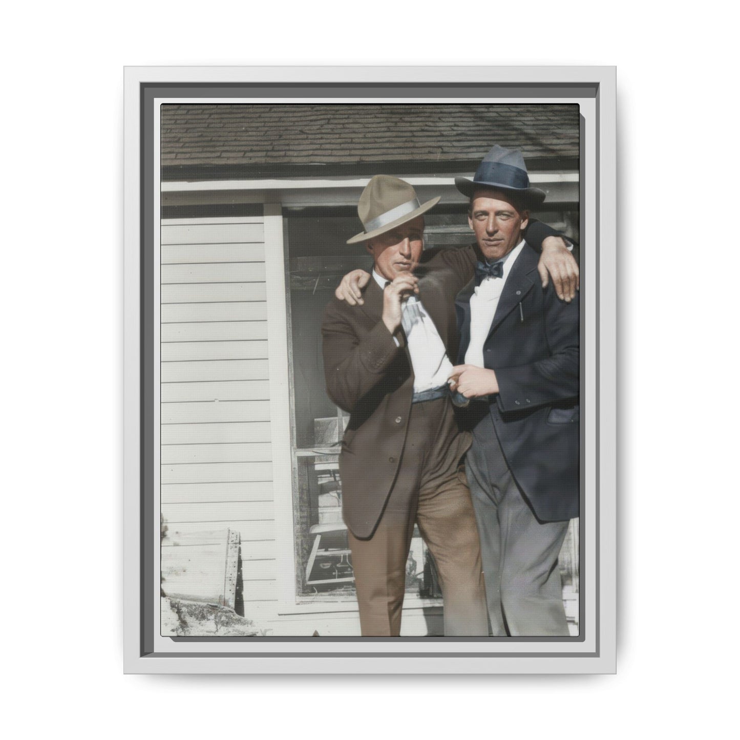 Vintage outdoor archival portrait framed canvas wall décor