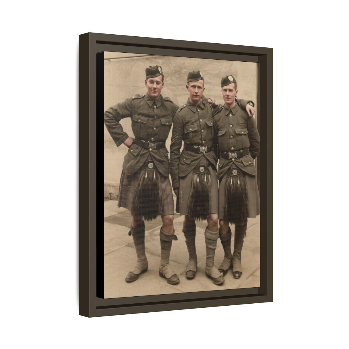 hommes 014 | Framed Vintage Photo - Matte Canvas
