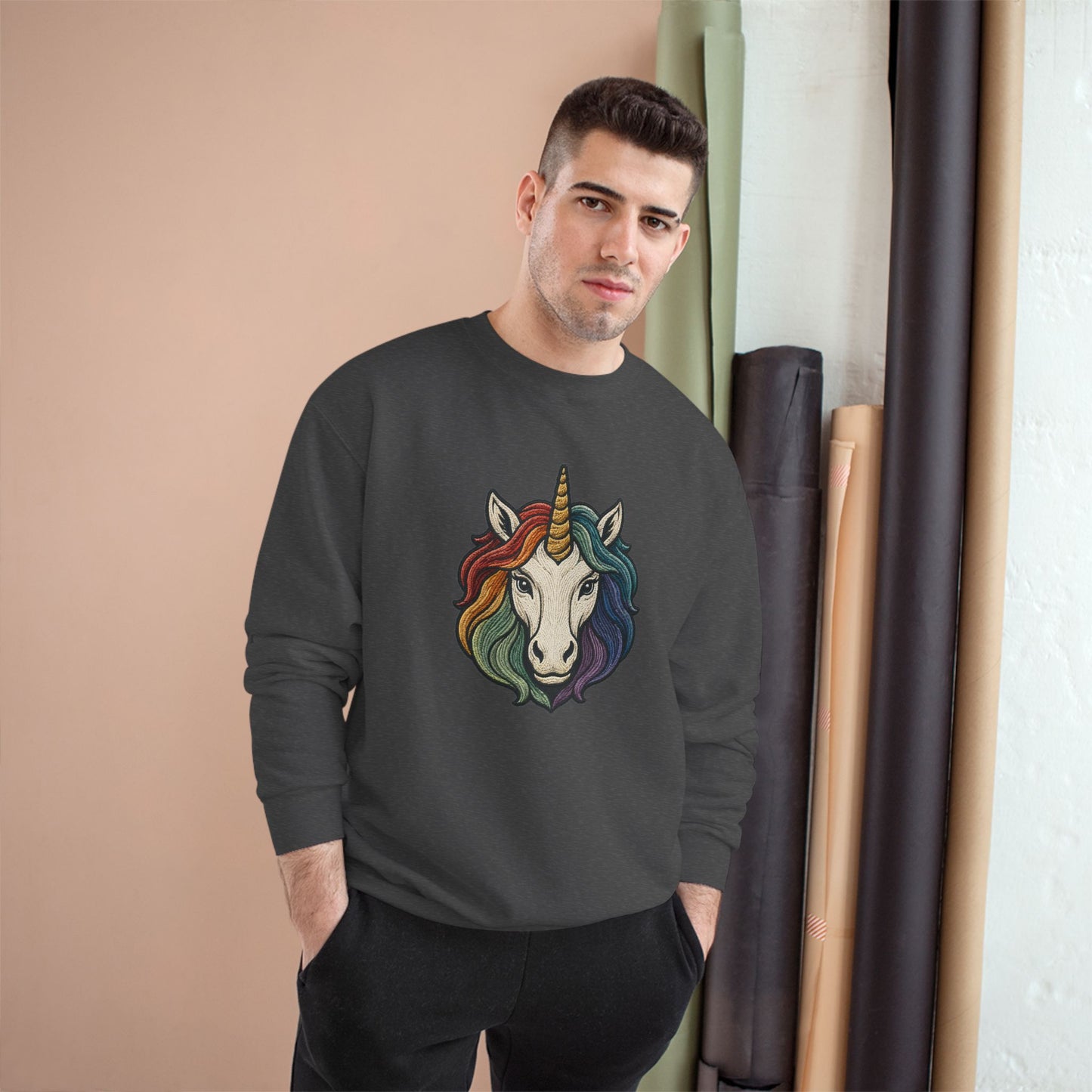 Champion | Rainbow Riders Muted Pride Unicorn Crewneck Sweatshirt