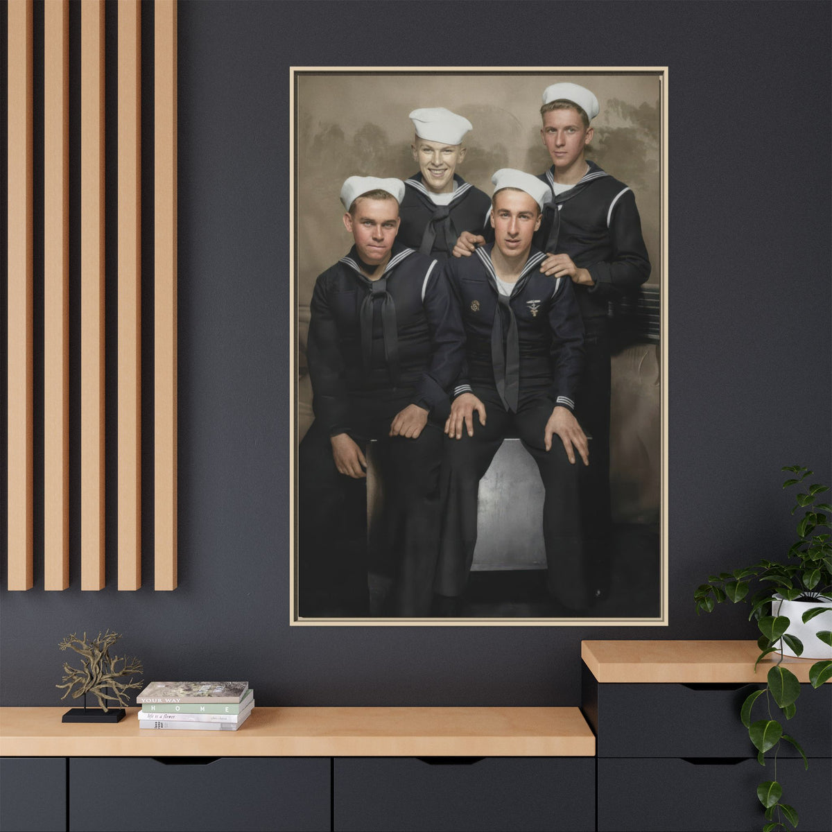 hommes 011 | Framed Vintage Photo - Matte Canvas