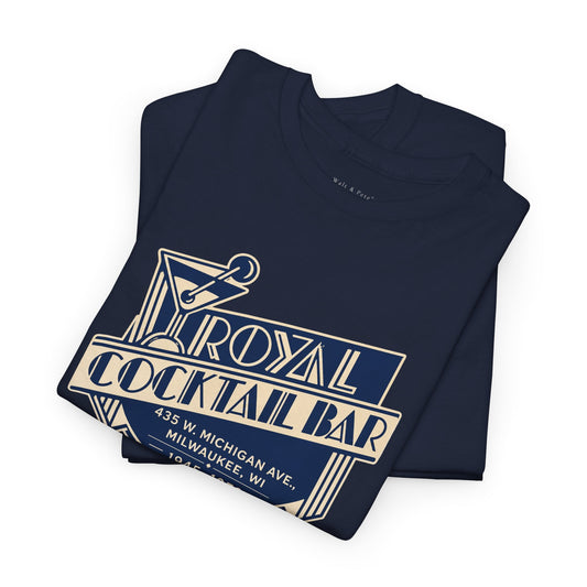 Royal Cocktail Bar Milwaukee Wisconsin historic LGBTQ bar Art Deco graphic T-shirt design.