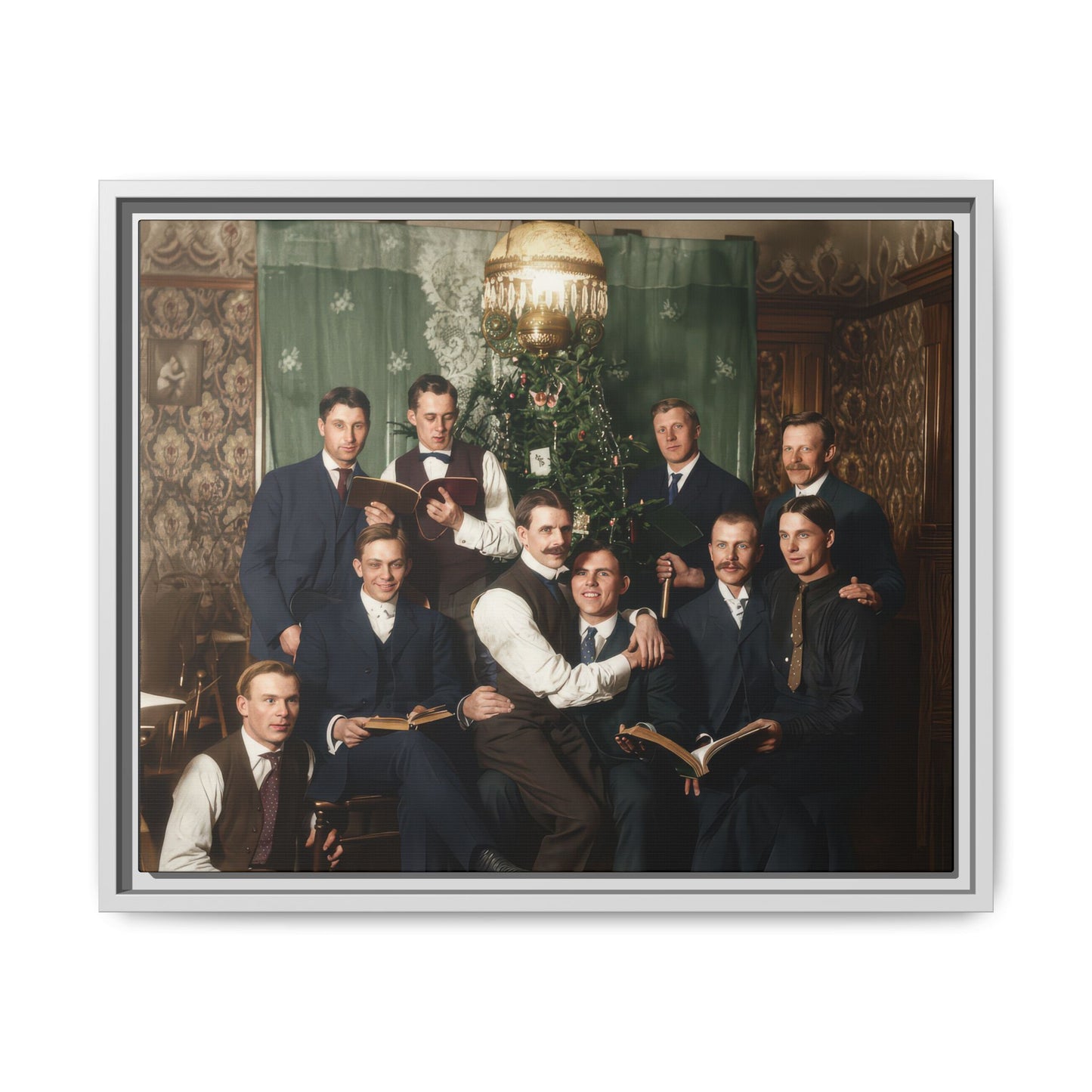 hommes 001 | Framed Vintage Photo - Matte Canvas