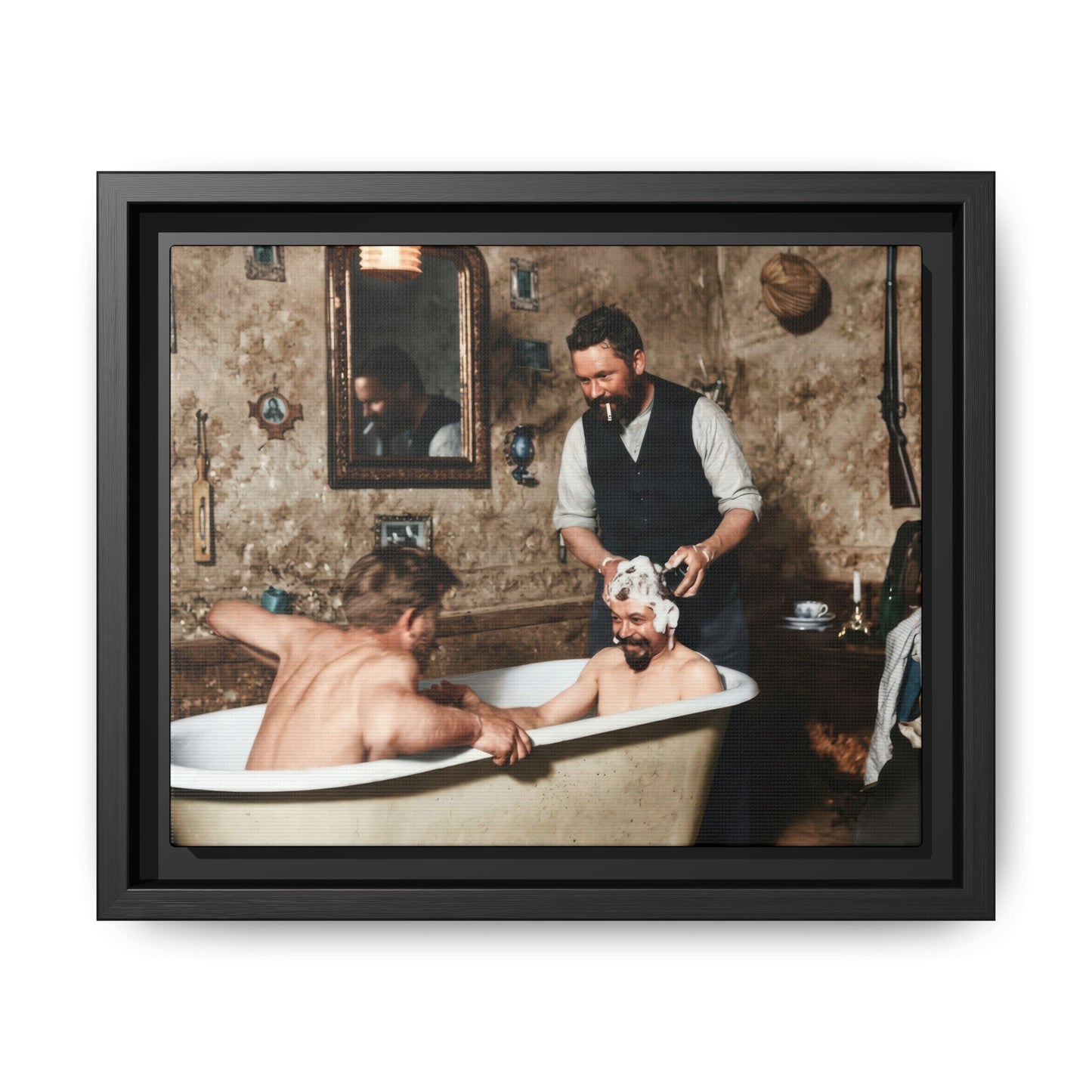 hommes 031 | Framed Vintage Photo - Matte Canvas