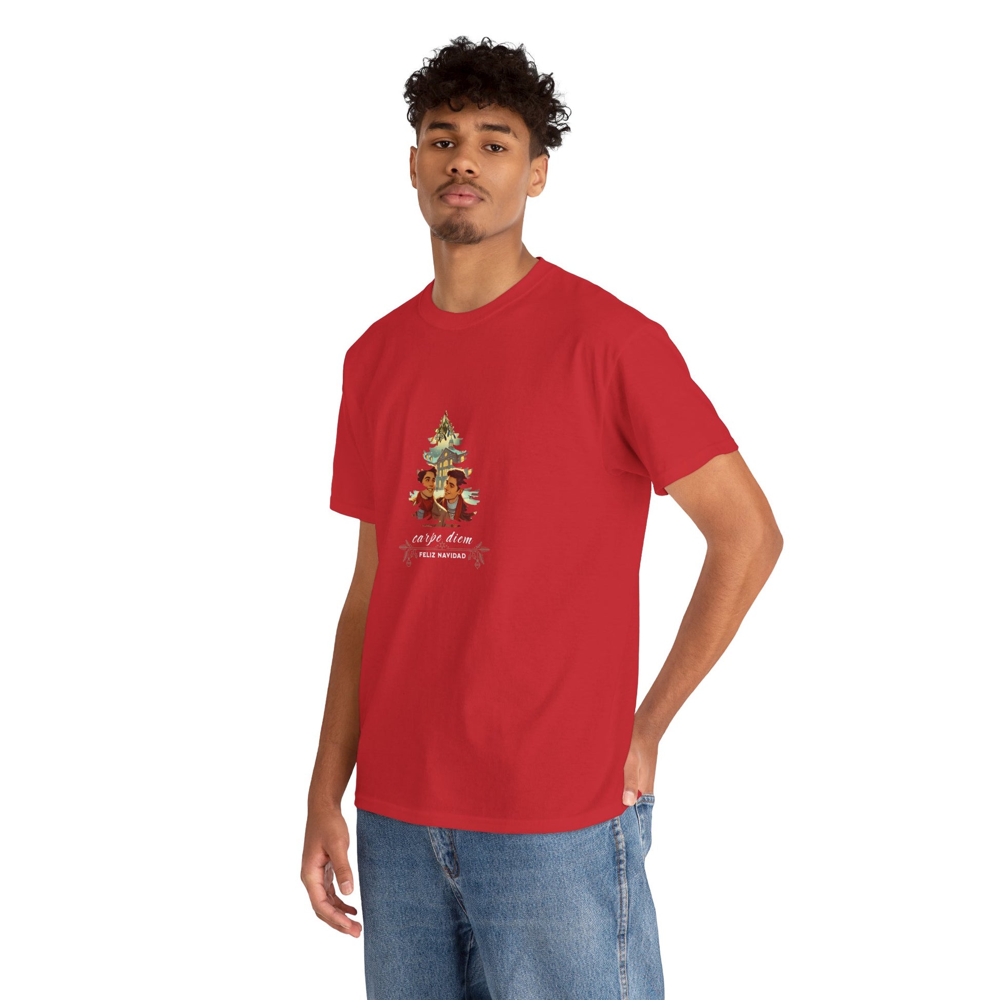 Carpe Diem - feliz navidad | Festive Pride T-Shirt Latino College LGBTQ Christmas Pride Mistletoe