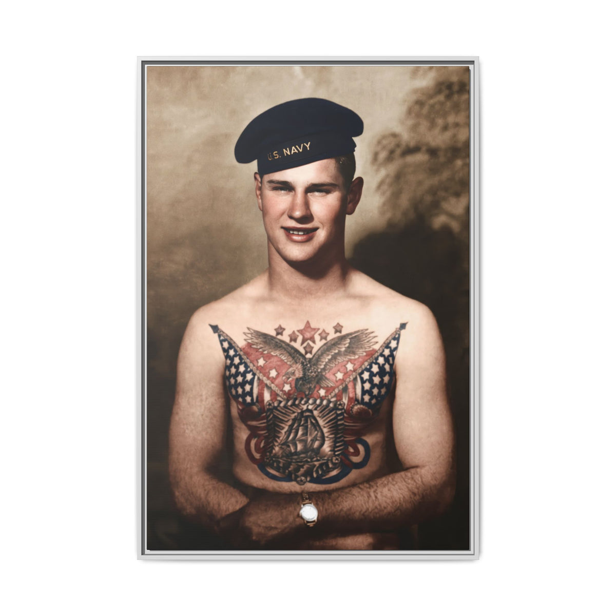 celibataire 037 | Framed Vintage Photo - Matte Canvas