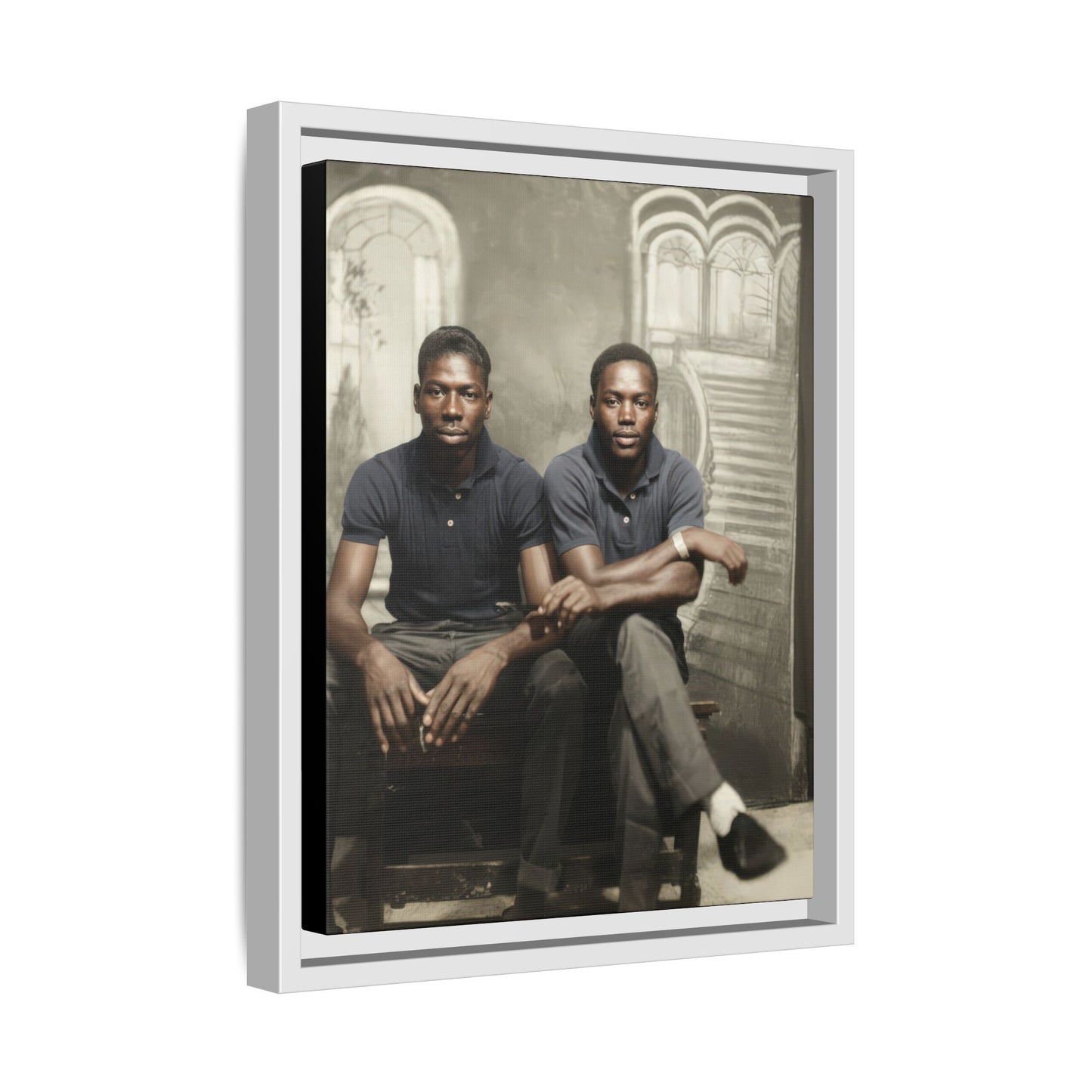 paire 044 | Framed Vintage Photo - Matte Canvas