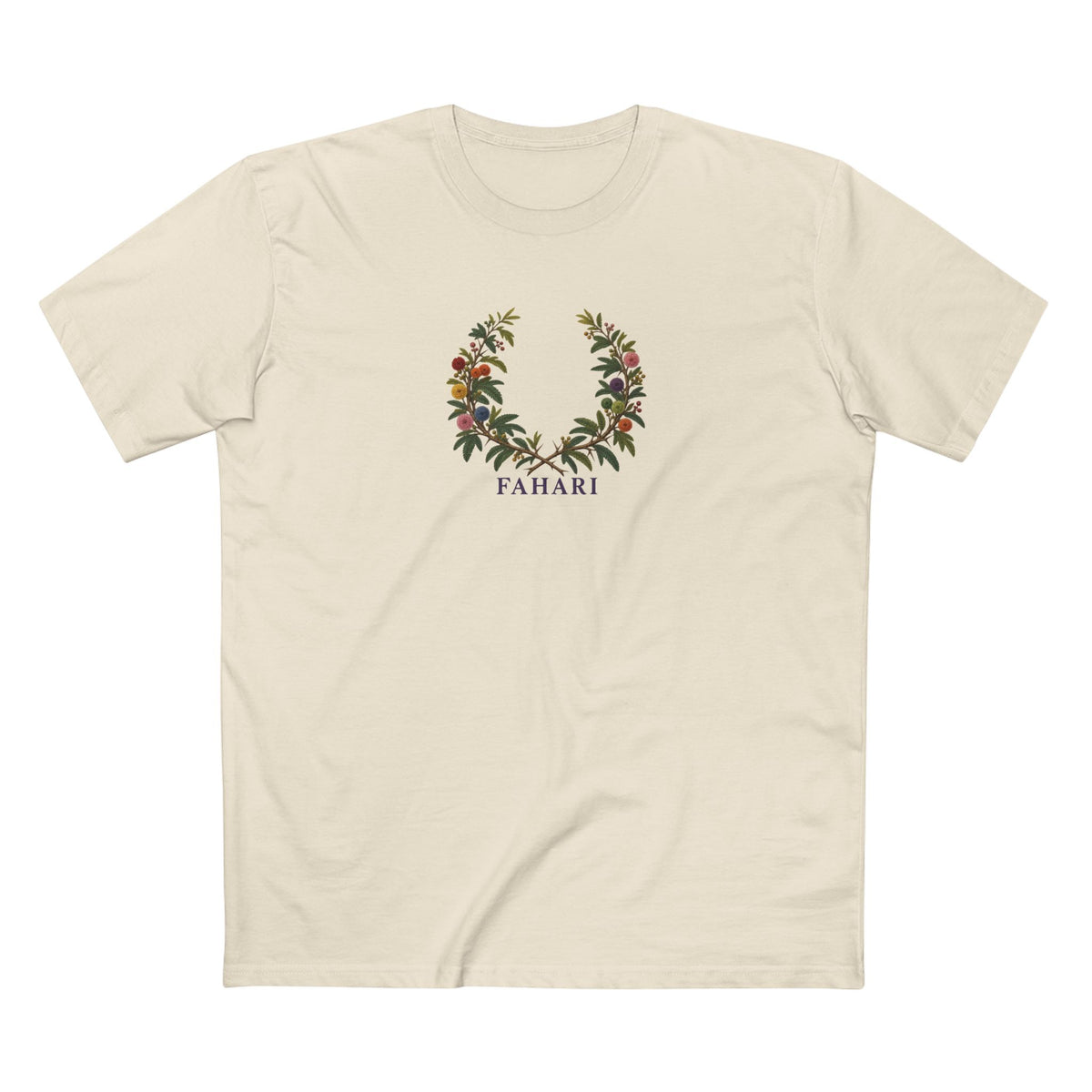 Kenyan Acacia Fahari Pride T-Shirt | Swahili LGBTQ+ Botanical Wreath Tee