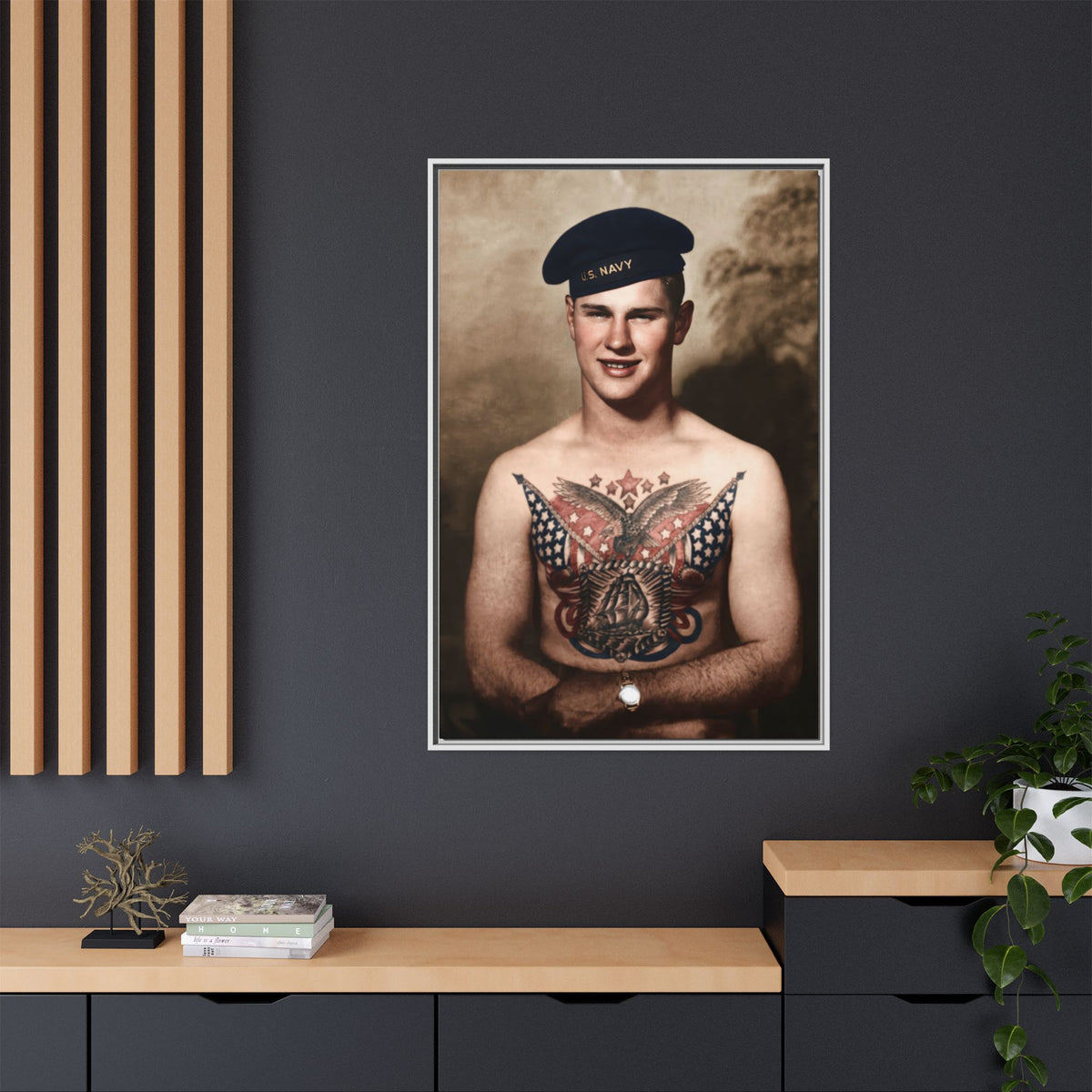celibataire 037 | Framed Vintage Photo - Matte Canvas