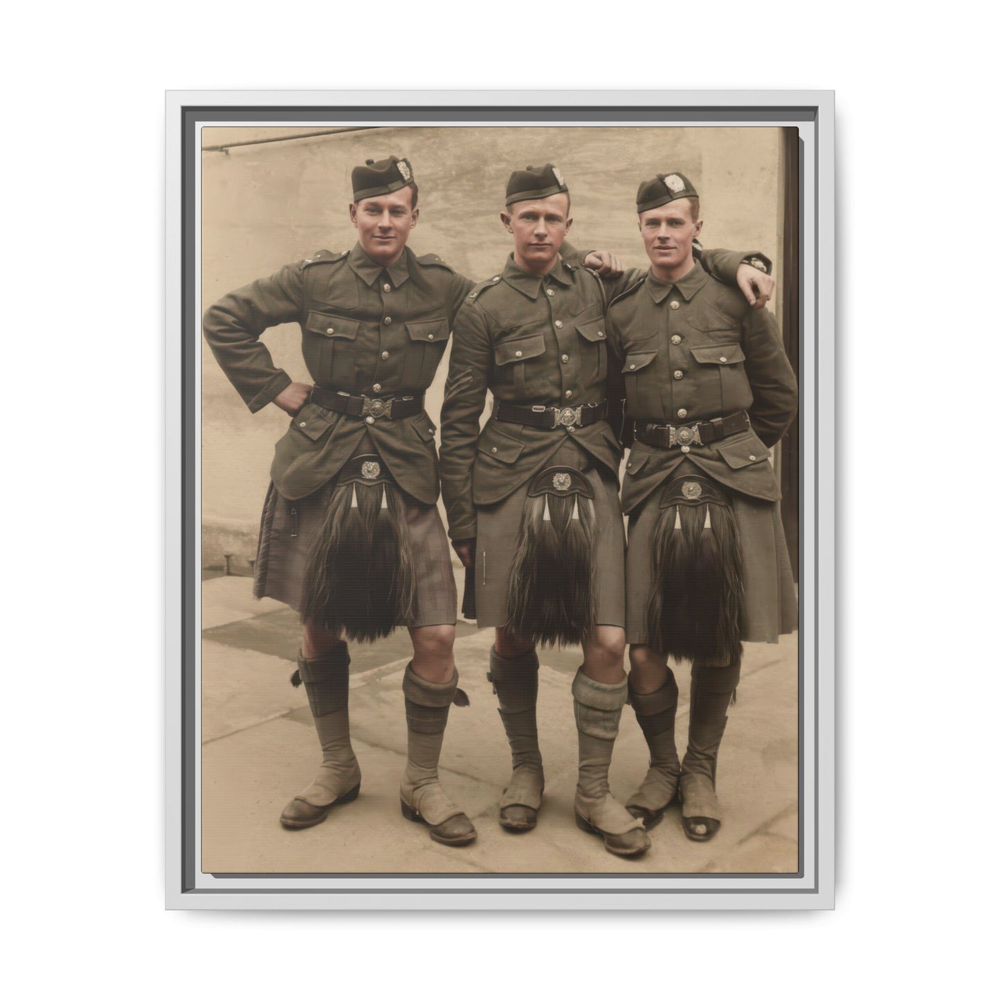 hommes 014 | Framed Vintage Photo - Matte Canvas