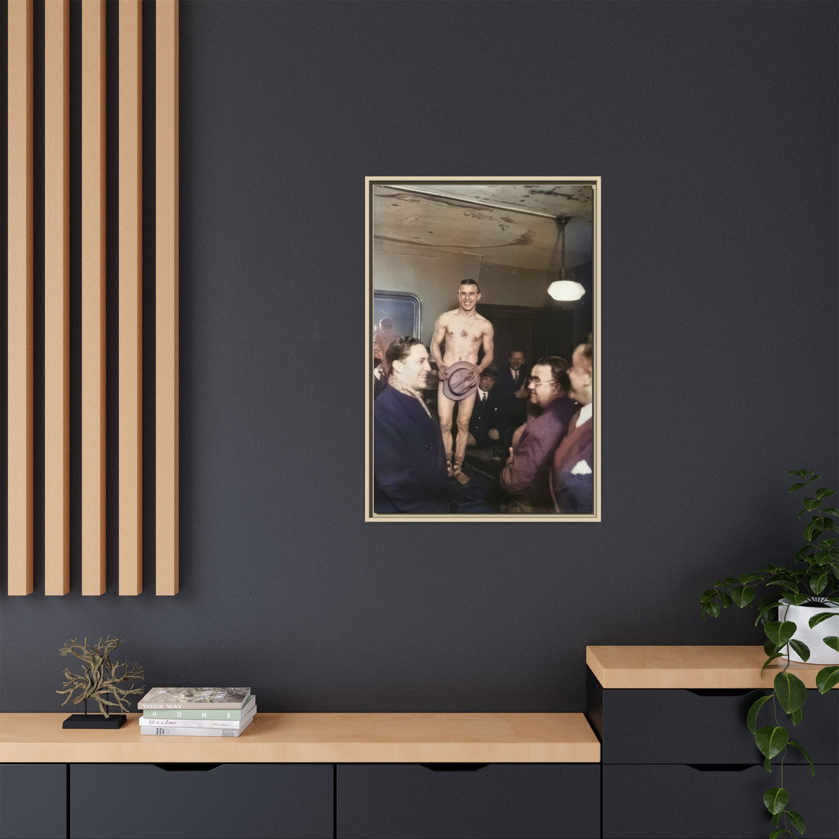 hommes 017 | Framed Vintage Photo - Matte Canvas