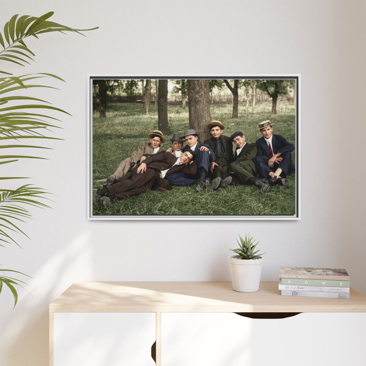 hommes 005 | Framed Vintage Photo - Matte Canvas
