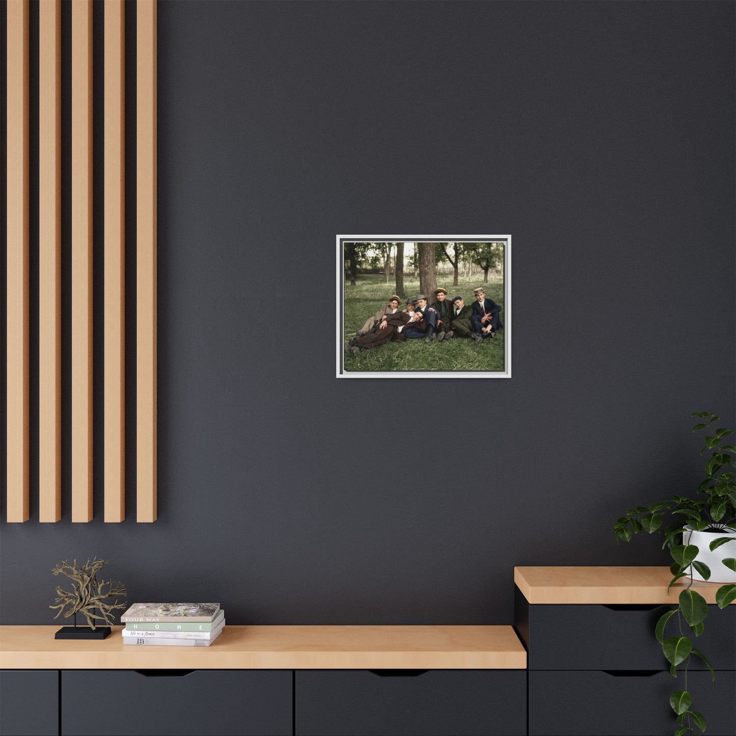 hommes 005 | Framed Vintage Photo - Matte Canvas