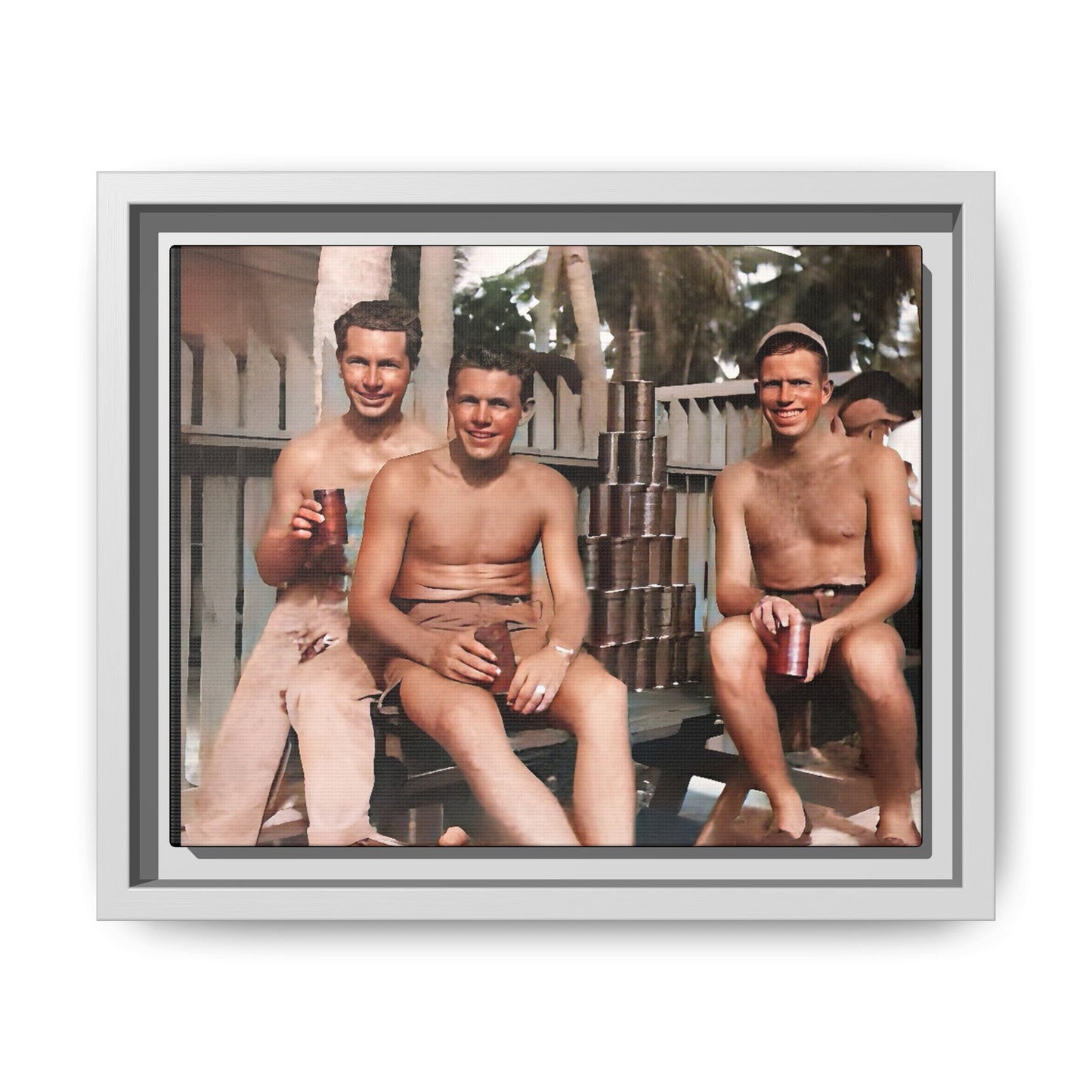 hommes 003 | Framed Vintage Photo - Matte Canvas