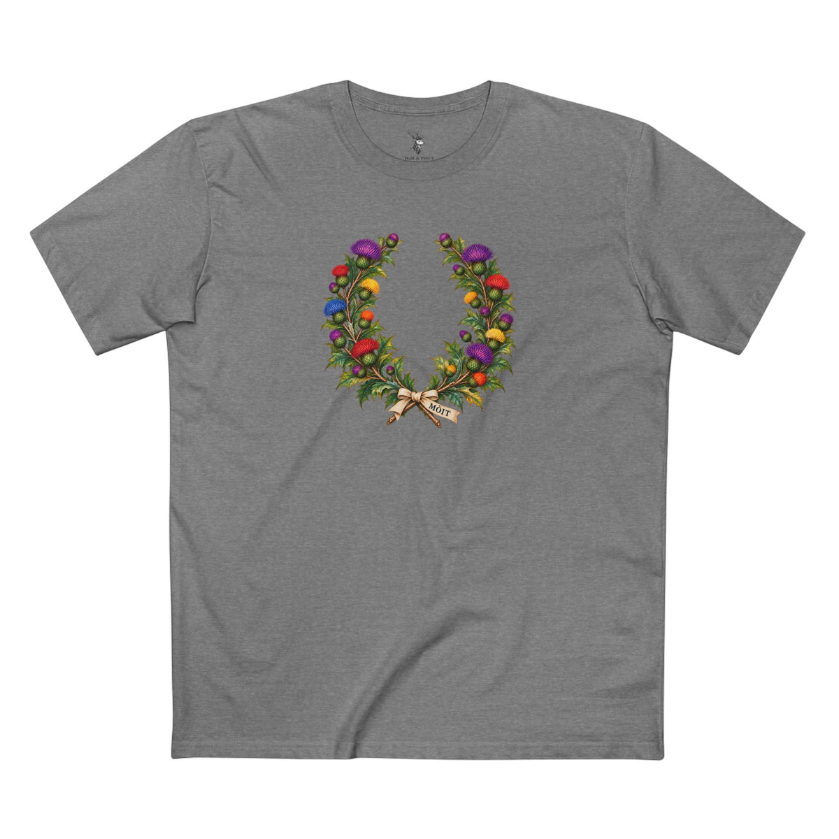 Scottish Thistle Mòit Pride T-Shirt | LGBTQ+ Gaelic Laurel Wreath Tee