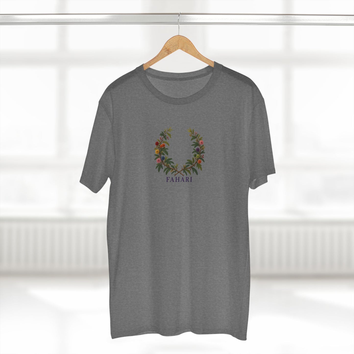 Kenyan Acacia Fahari Pride T-Shirt | Swahili LGBTQ+ Botanical Wreath Tee