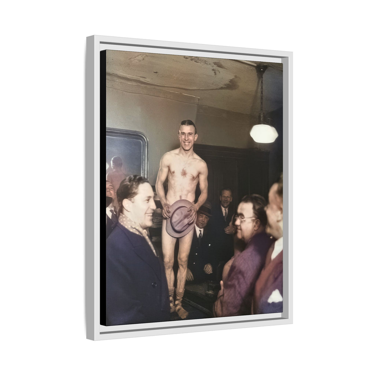 hommes 017 | Framed Vintage Photo - Matte Canvas