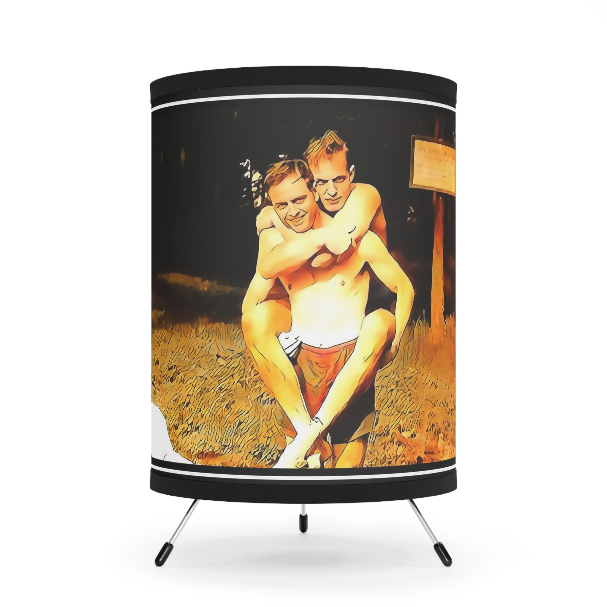 nager 009 | Tripod Lamp Vintage Road Trip Gay Swim Suit Swimming Lake LGBTQ Queer Couple Dad Gift