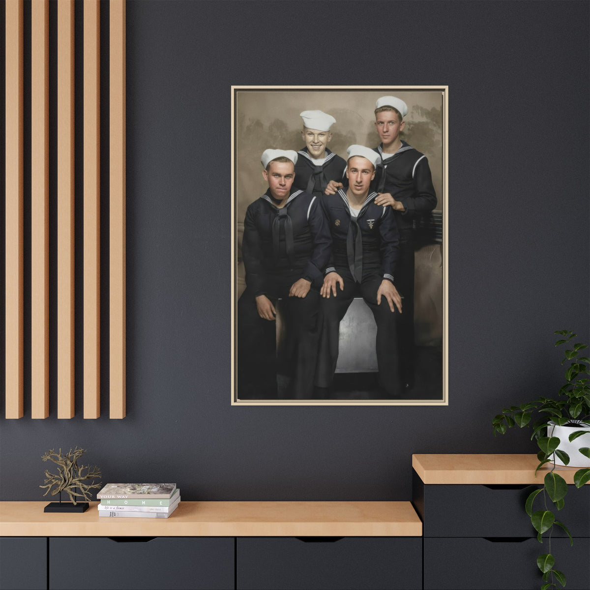 hommes 011 | Framed Vintage Photo - Matte Canvas