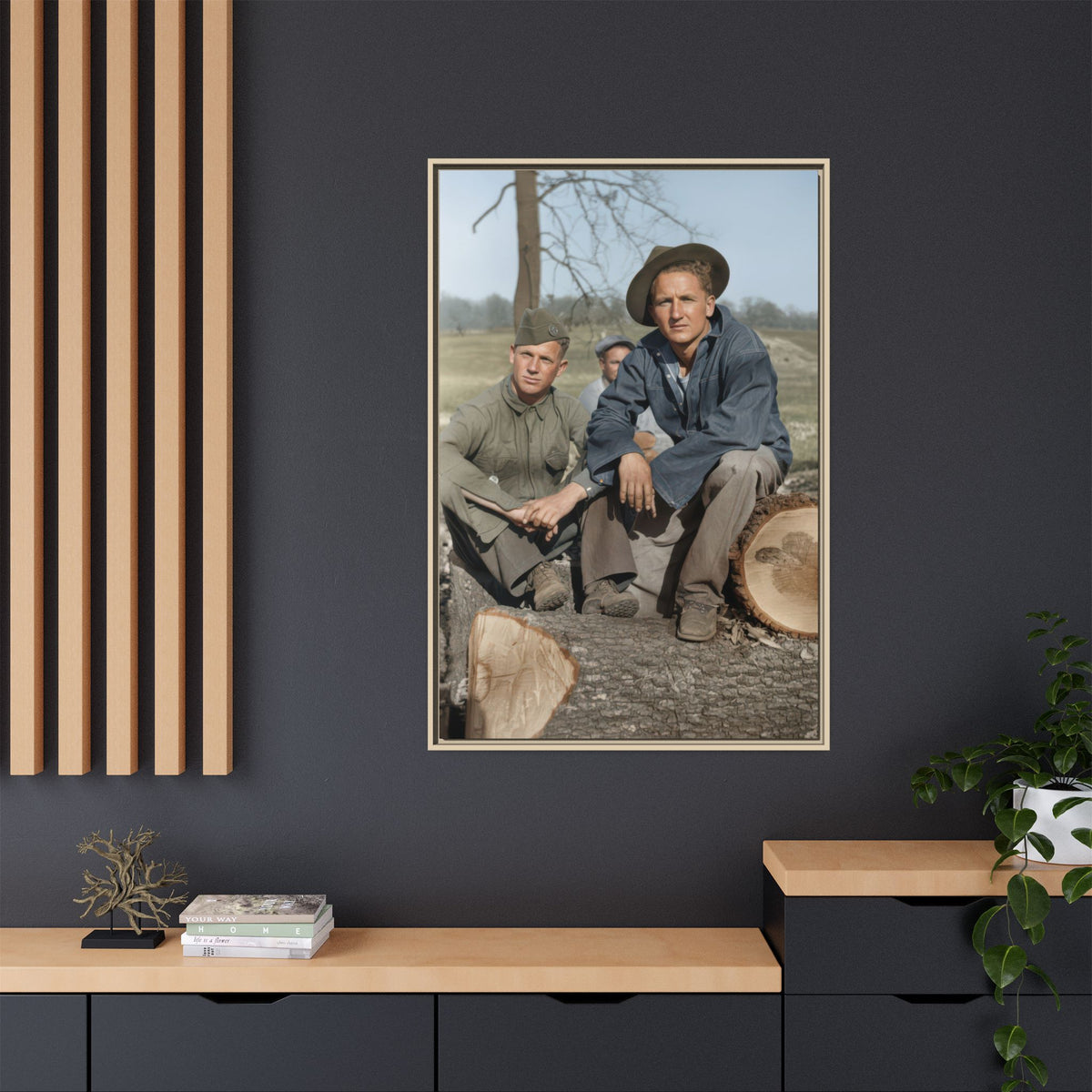 hommes 020 | Framed Vintage Photo - Matte Canvas