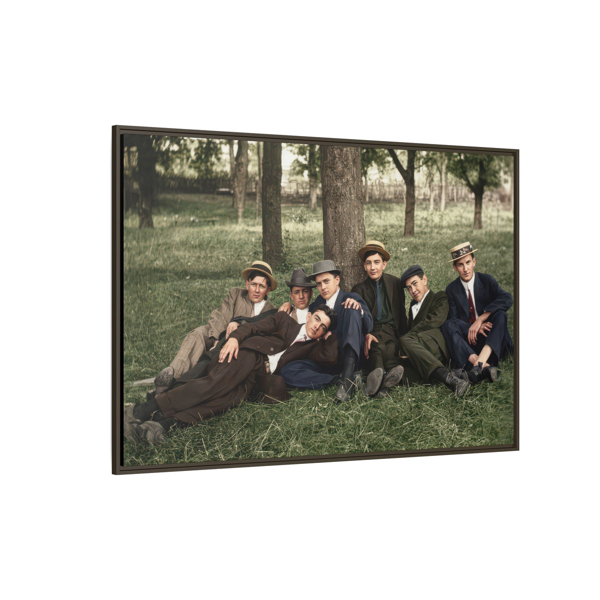 hommes 005 | Framed Vintage Photo - Matte Canvas