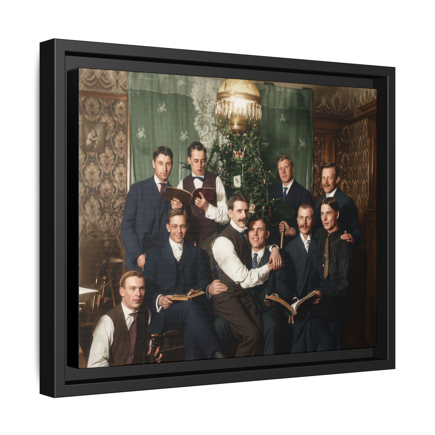 hommes 001 | Framed Vintage Photo - Matte Canvas