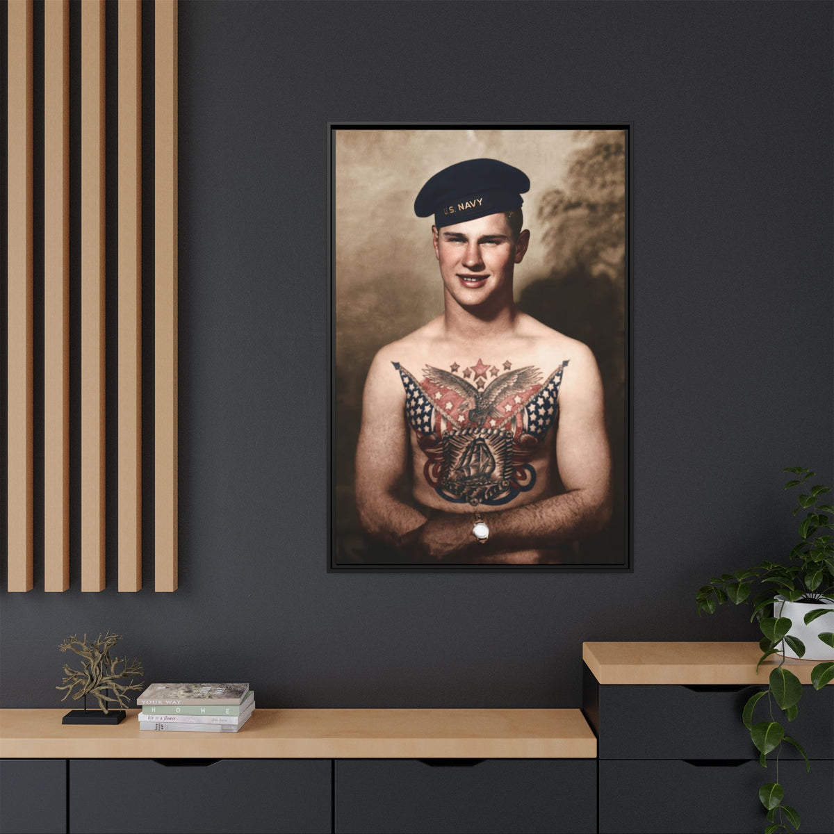 celibataire 037 | Framed Vintage Photo - Matte Canvas