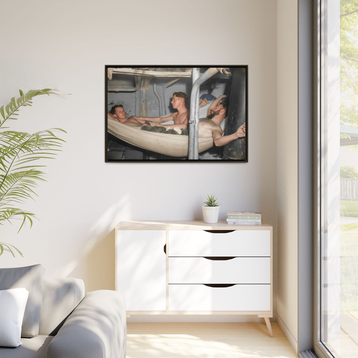 hommes 004 | Framed Vintage Photo - Matte Canvas